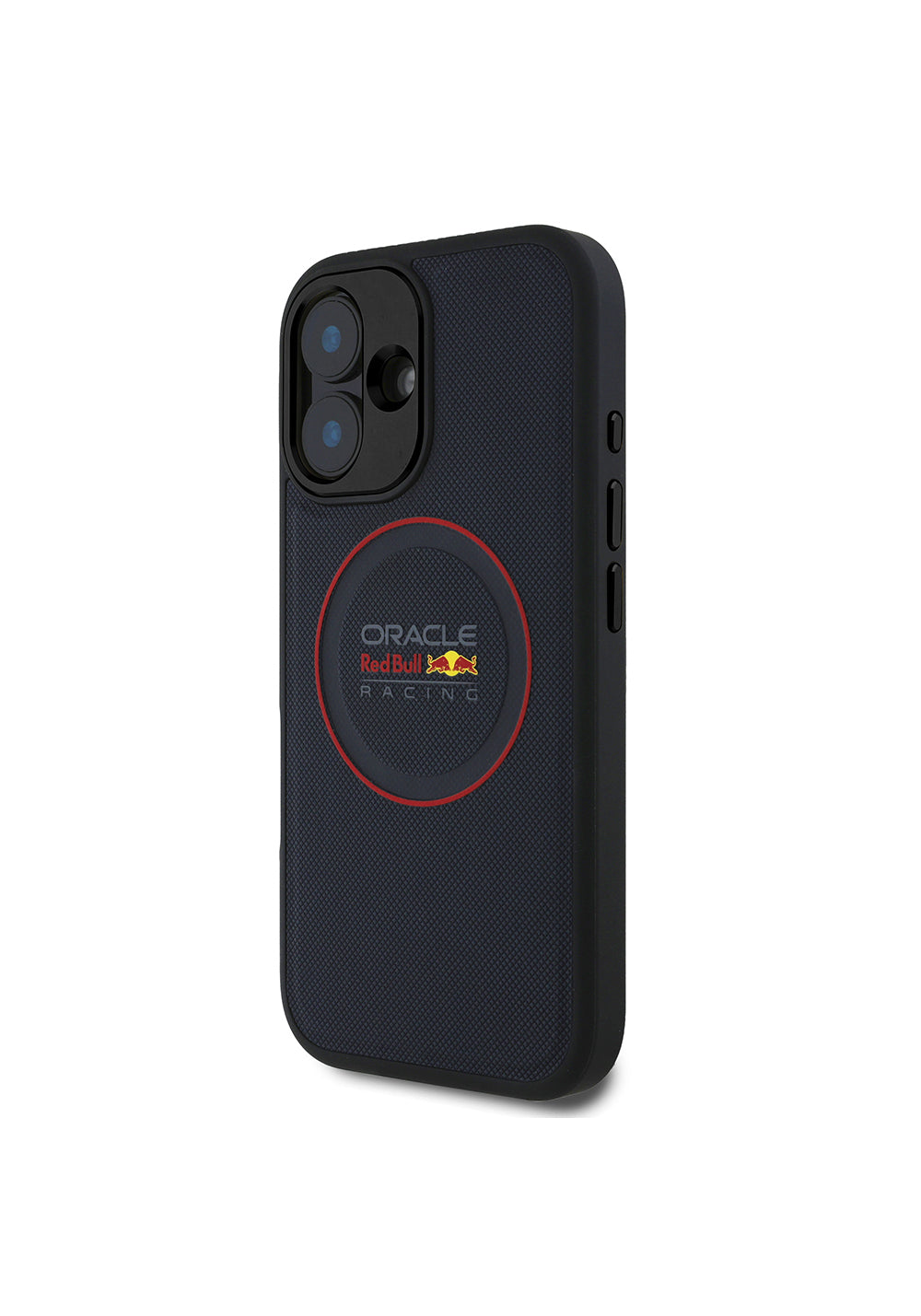 Apple iPhone 16 Kılıf Redbull Orijinal Lisanslı Manyetik Şarj Uyumlu Kırmızı Halka ve Logo Kabartmalı PU Deri Kapak