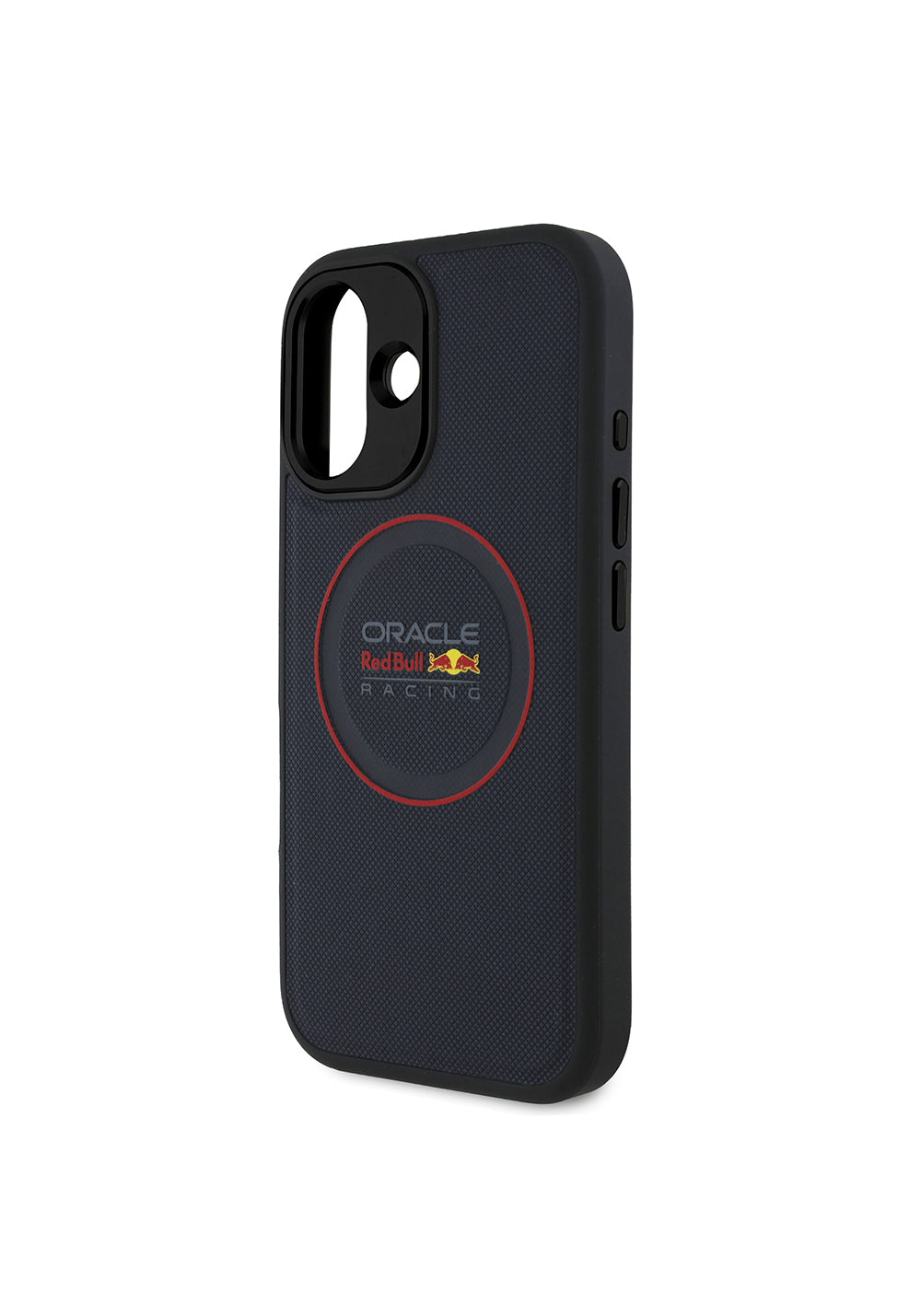 Apple iPhone 16 Kılıf Redbull Orijinal Lisanslı Manyetik Şarj Uyumlu Kırmızı Halka ve Logo Kabartmalı PU Deri Kapak