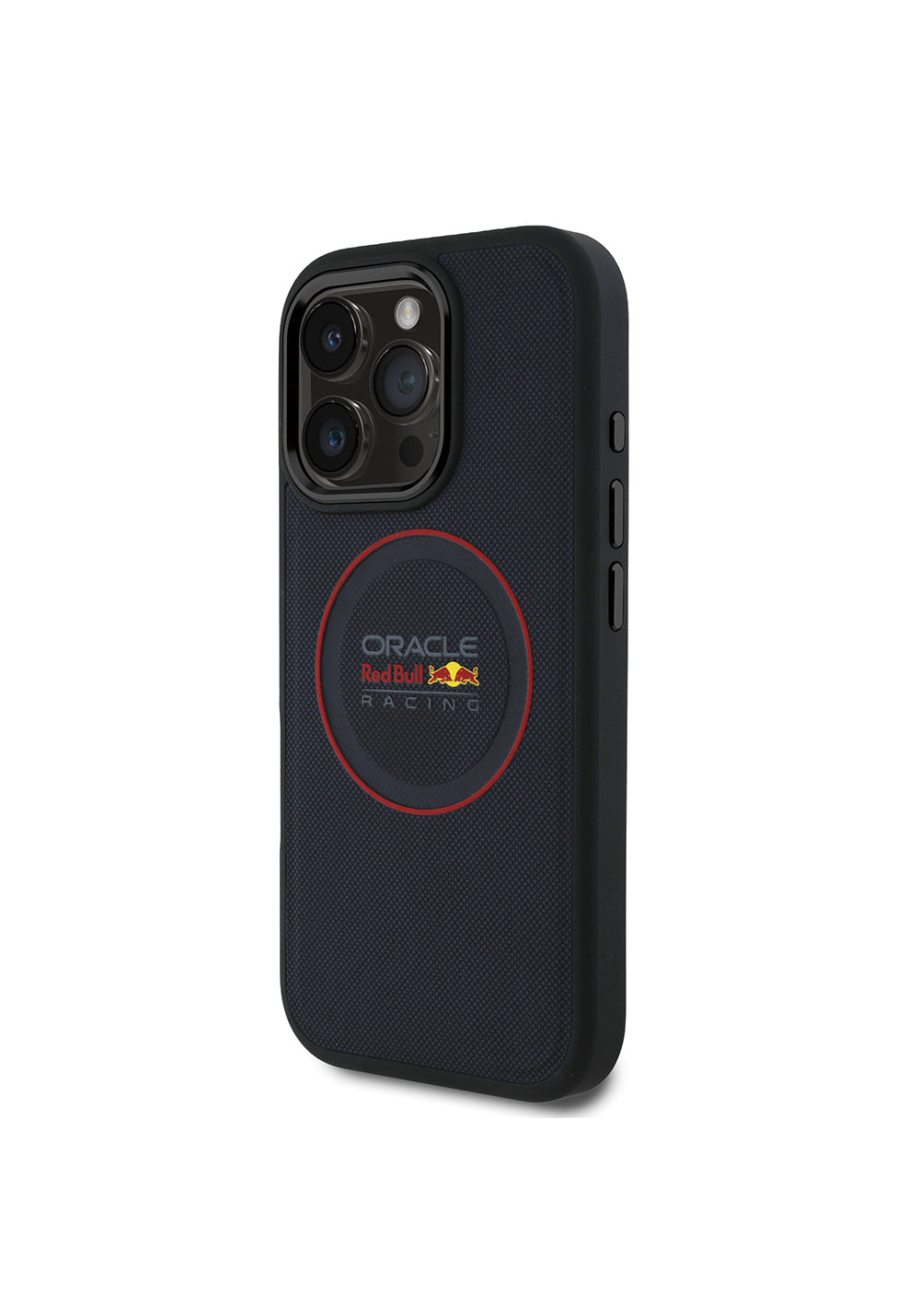 Apple iPhone 16 Pro Kılıf Redbull Orijinal Lisanslı Manyetik Şarj Uyumlu Kırmızı Halka ve Logo Kabartmalı PU Deri Kapak