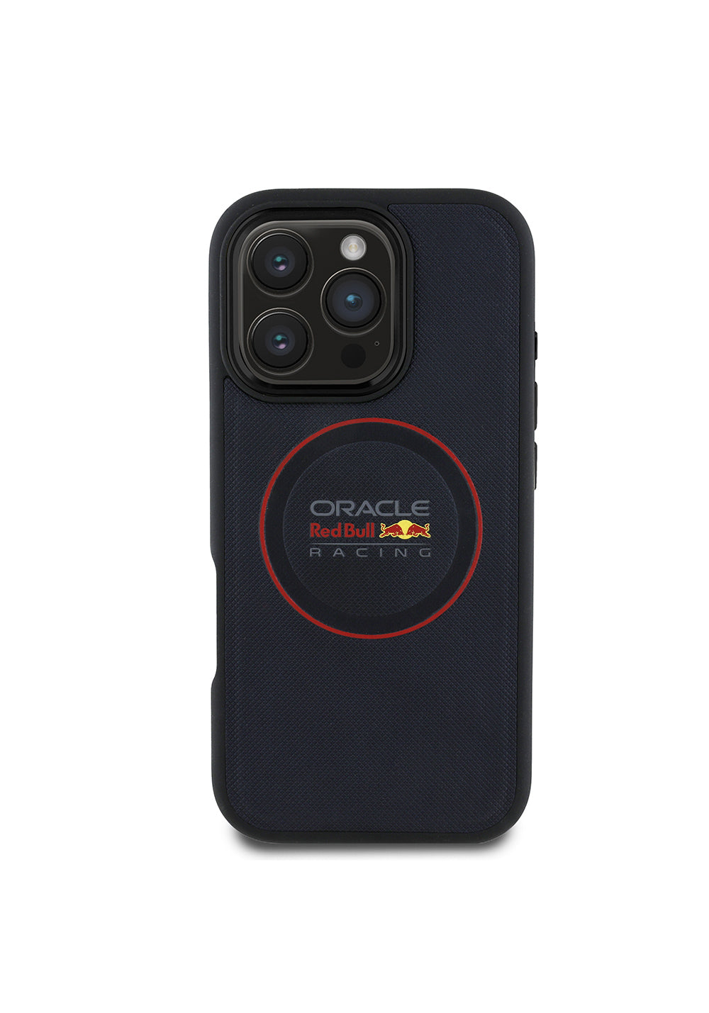 Apple iPhone 16 Pro Max Kılıf Redbull Orijinal Lisanslı Manyetik Şarj Uyumlu Kırmızı Halka ve Logo Kabartmalı PU Deri Kapak