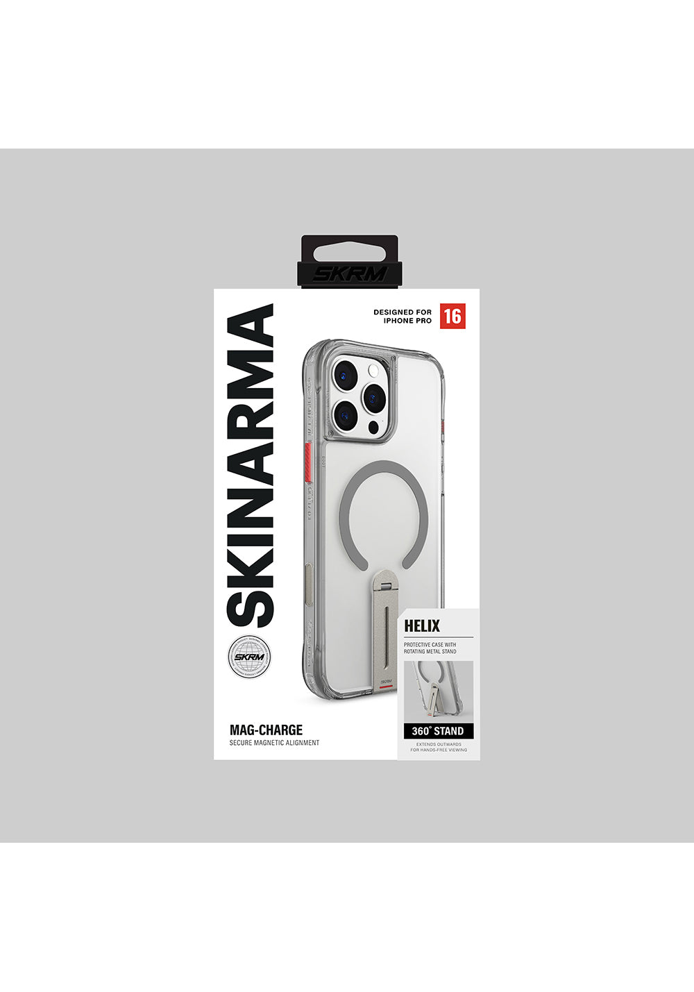 Apple iPhone 16 Pro Max Kılıf Manyetik Şarj Uyumlu 360 Derece Dönebilen Standlı Skinarma Helix Kapak