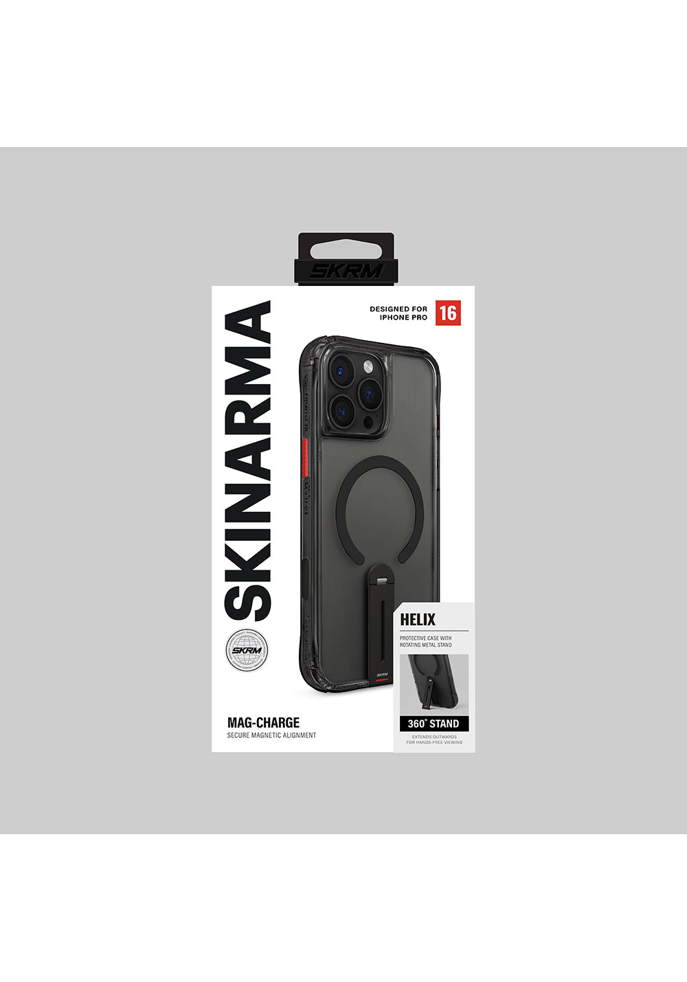 Apple iPhone 16 Pro Max Kılıf Manyetik Şarj Uyumlu 360 Derece Dönebilen Standlı Skinarma Helix Kapak