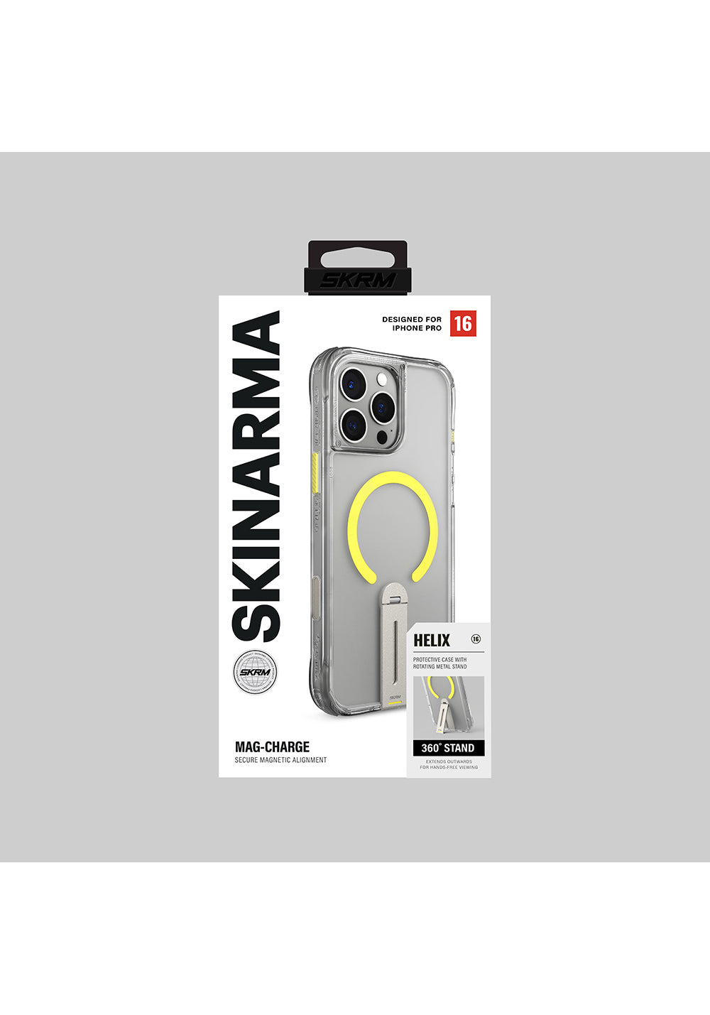 Apple iPhone 16 Pro Max Kılıf Manyetik Şarj Uyumlu 360 Derece Dönebilen Standlı Skinarma Helix Kapak