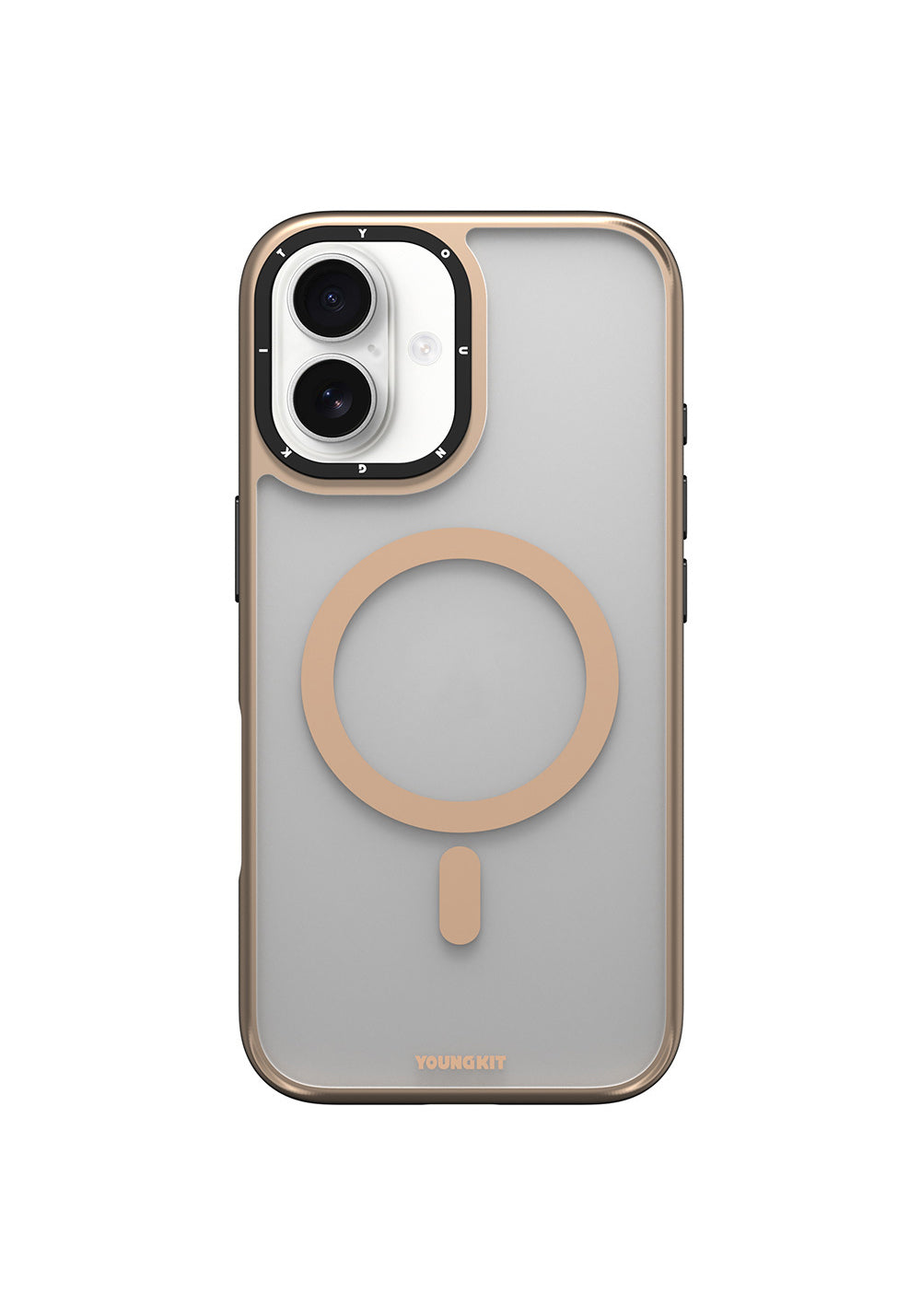 Apple iPhone 16 Kılıf Manyetik Şarj Uyumlu Cam Arka Yüzey TPU Youngkit Gemstone Serisi Kapak
