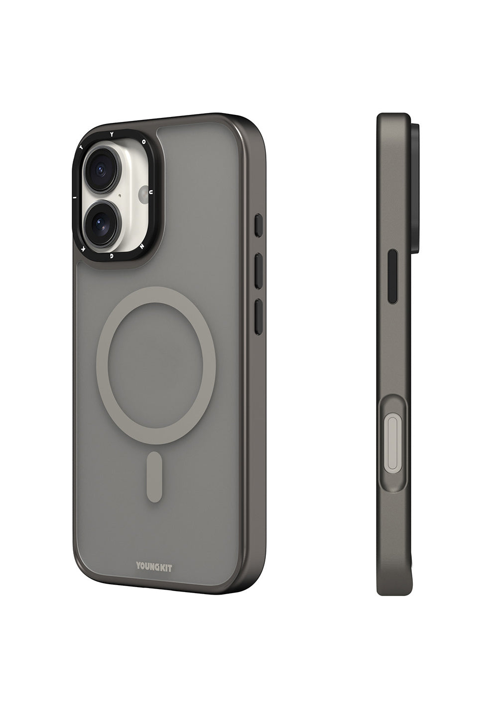 Apple iPhone 16 Kılıf Manyetik Şarj Uyumlu Cam Arka Yüzey TPU Youngkit Gemstone Serisi Kapak