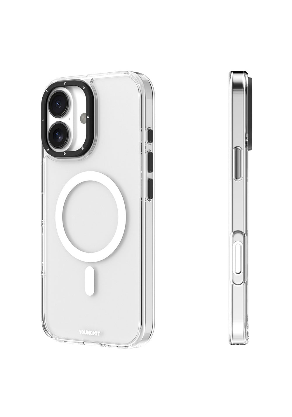 Apple iPhone 16 Kılıf Manyetik Şarj Uyumlu Cam Arka Yüzey TPU Youngkit Gemstone Serisi Kapak