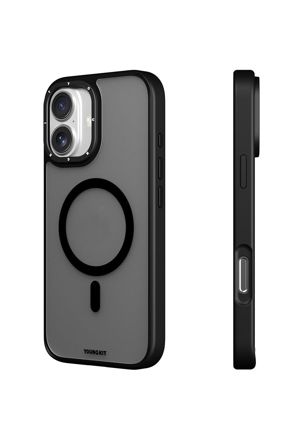 Apple iPhone 16 Kılıf Manyetik Şarj Uyumlu Cam Arka Yüzey TPU Youngkit Gemstone Serisi Kapak