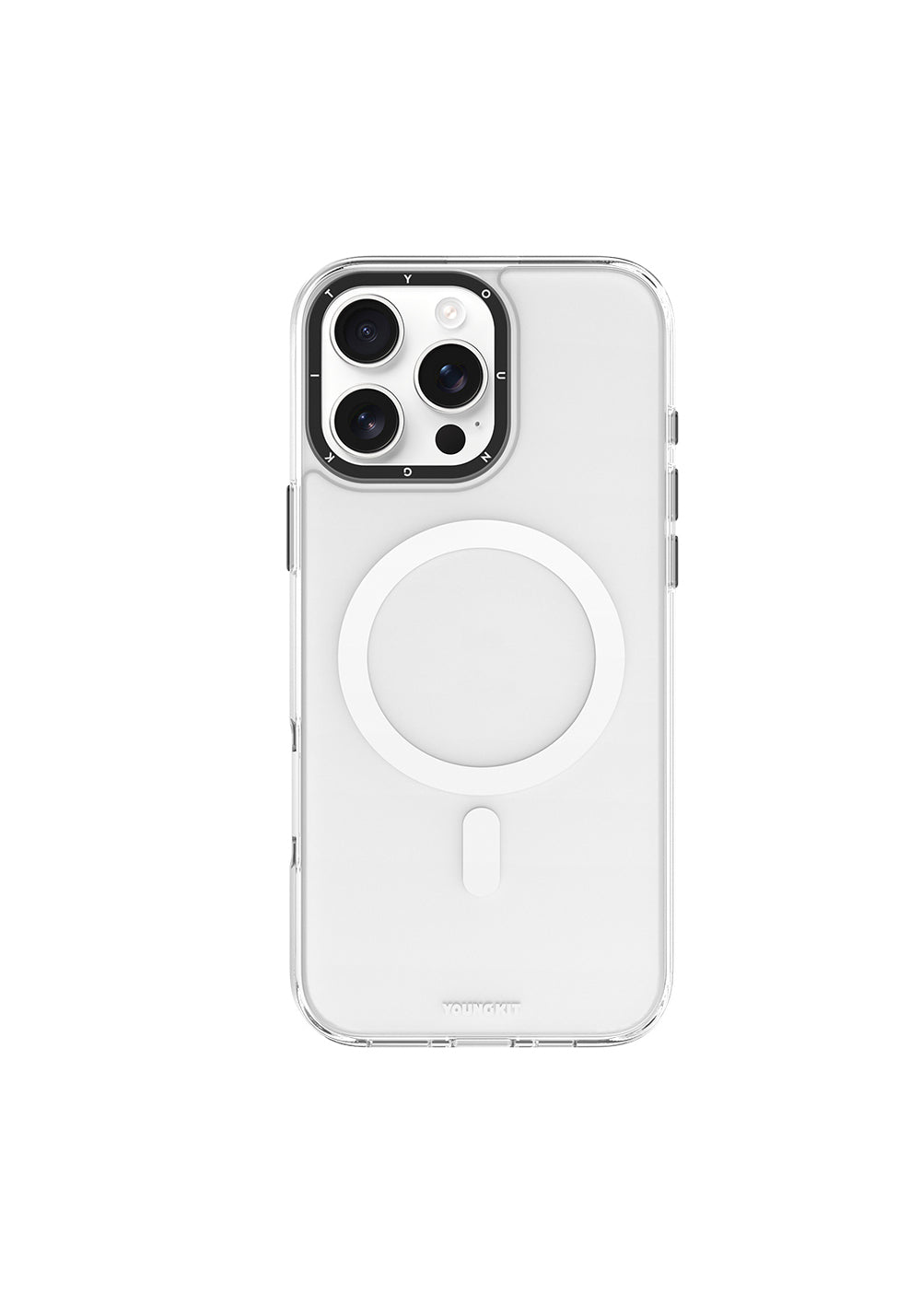 Apple iPhone 16 Pro Kılıf Manyetik Şarj Uyumlu Cam Arka Yüzey TPU Youngkit Gemstone Serisi Kapak