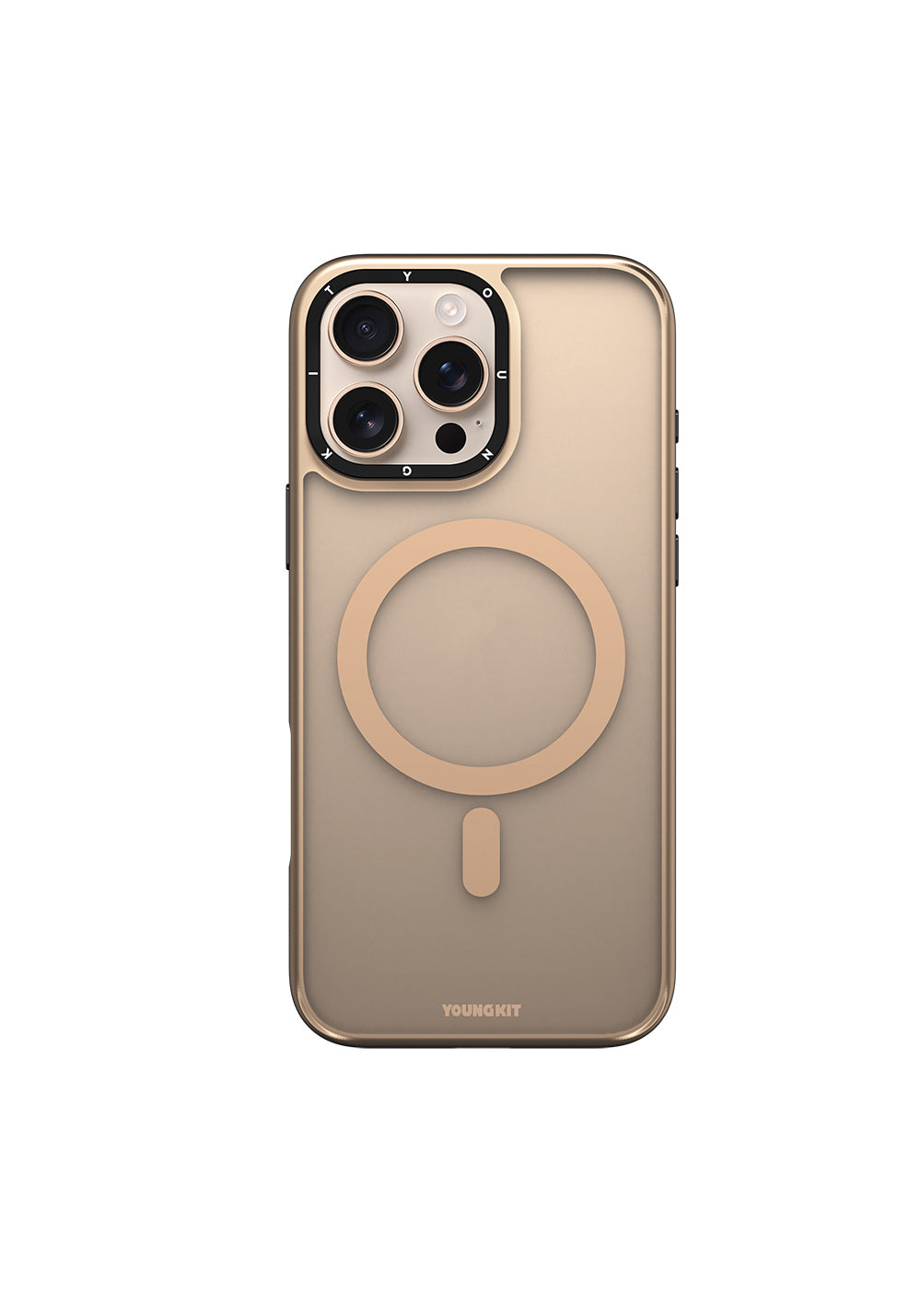 Apple iPhone 16 Pro Kılıf Manyetik Şarj Uyumlu Cam Arka Yüzey TPU Youngkit Gemstone Serisi Kapak