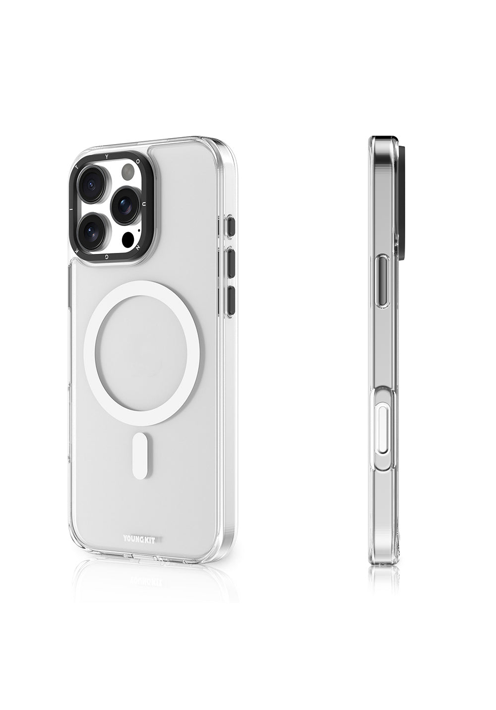Apple iPhone 16 Pro Kılıf Manyetik Şarj Uyumlu Cam Arka Yüzey TPU Youngkit Gemstone Serisi Kapak