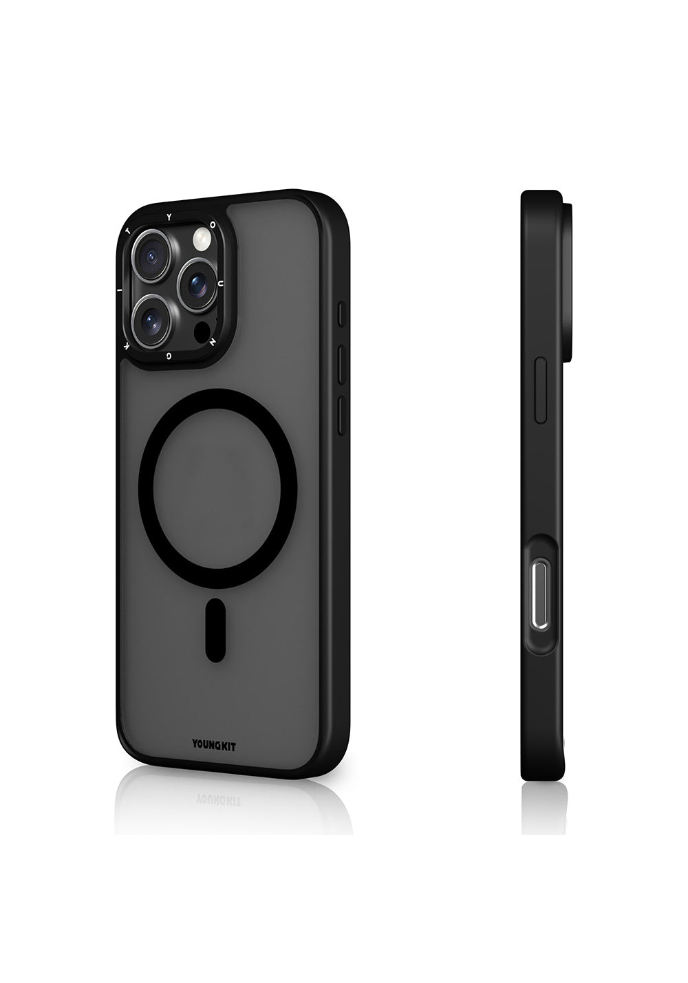 Apple iPhone 16 Pro Kılıf Manyetik Şarj Uyumlu Cam Arka Yüzey TPU Youngkit Gemstone Serisi Kapak