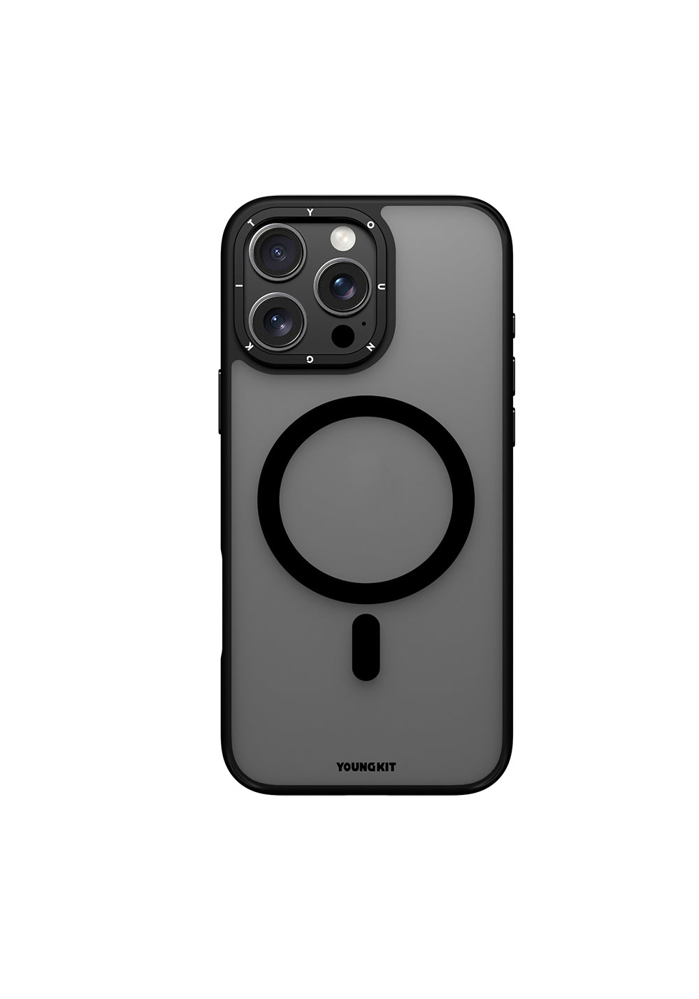 Apple iPhone 16 Pro Max Kılıf Manyetik Şarj Uyumlu Cam Arka Yüzey TPU Youngkit Gemstone Serisi Kapak
