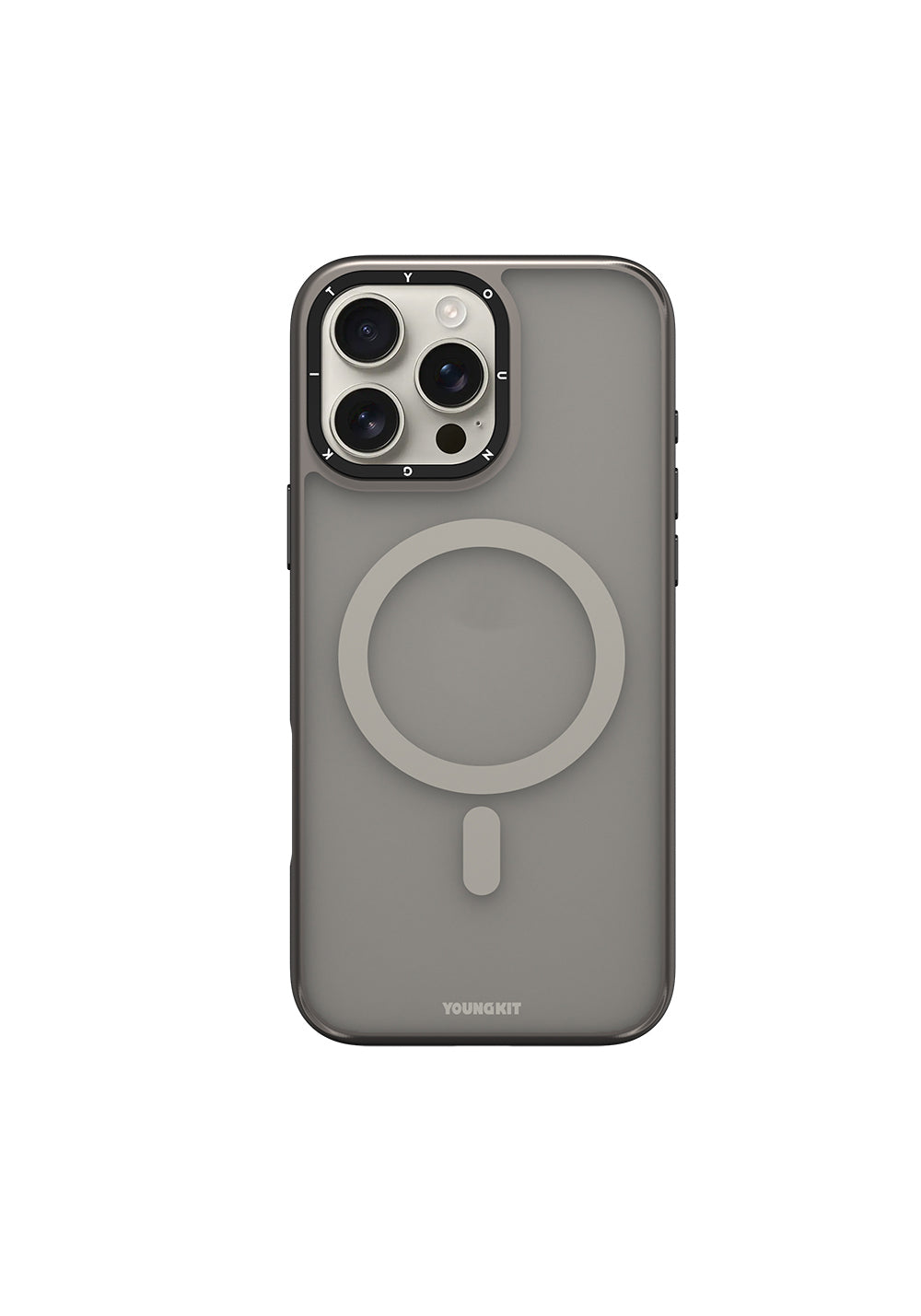 Apple iPhone 16 Pro Max Kılıf Manyetik Şarj Uyumlu Cam Arka Yüzey TPU Youngkit Gemstone Serisi Kapak