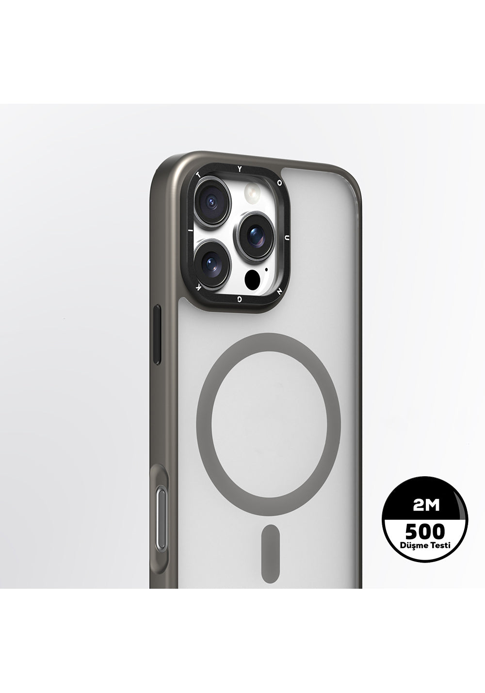 Apple iPhone 16 Pro Max Kılıf Manyetik Şarj Uyumlu Cam Arka Yüzey TPU Youngkit Gemstone Serisi Kapak