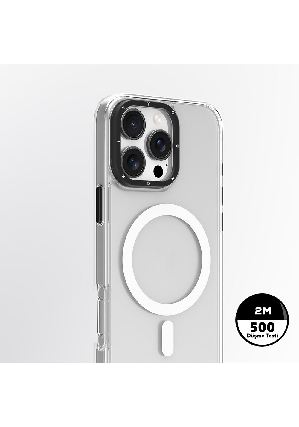 Apple iPhone 16 Pro Max Kılıf Manyetik Şarj Uyumlu Cam Arka Yüzey TPU Youngkit Gemstone Serisi Kapak