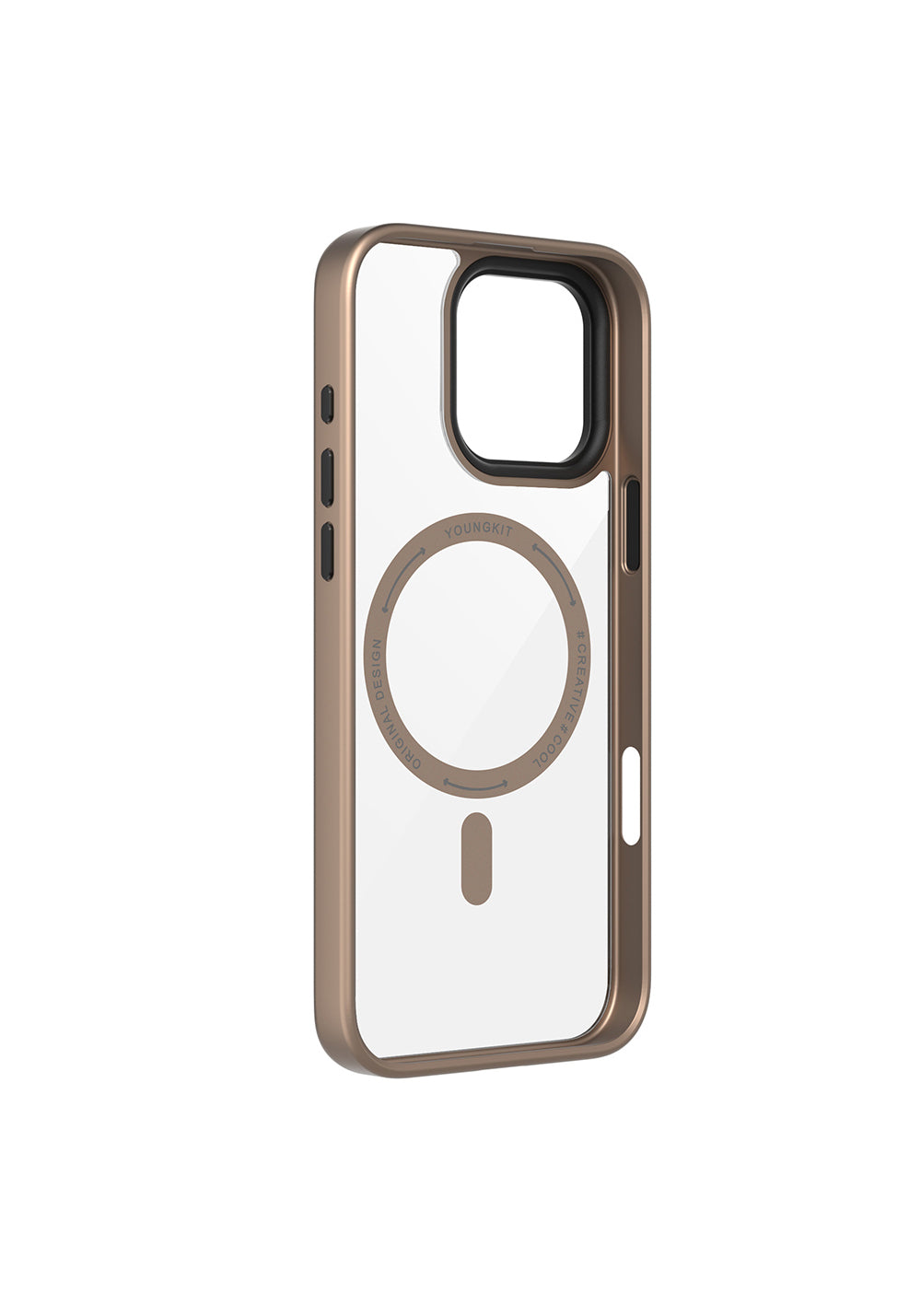 Apple iPhone 16 Pro Max Kılıf Manyetik Şarj Uyumlu Cam Arka Yüzey TPU Youngkit Gemstone Serisi Kapak