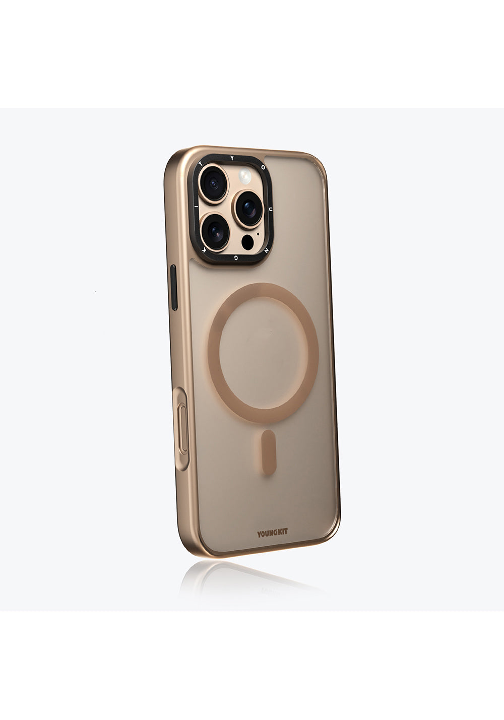 Apple iPhone 16 Pro Max Kılıf Manyetik Şarj Uyumlu Cam Arka Yüzey TPU Youngkit Gemstone Serisi Kapak