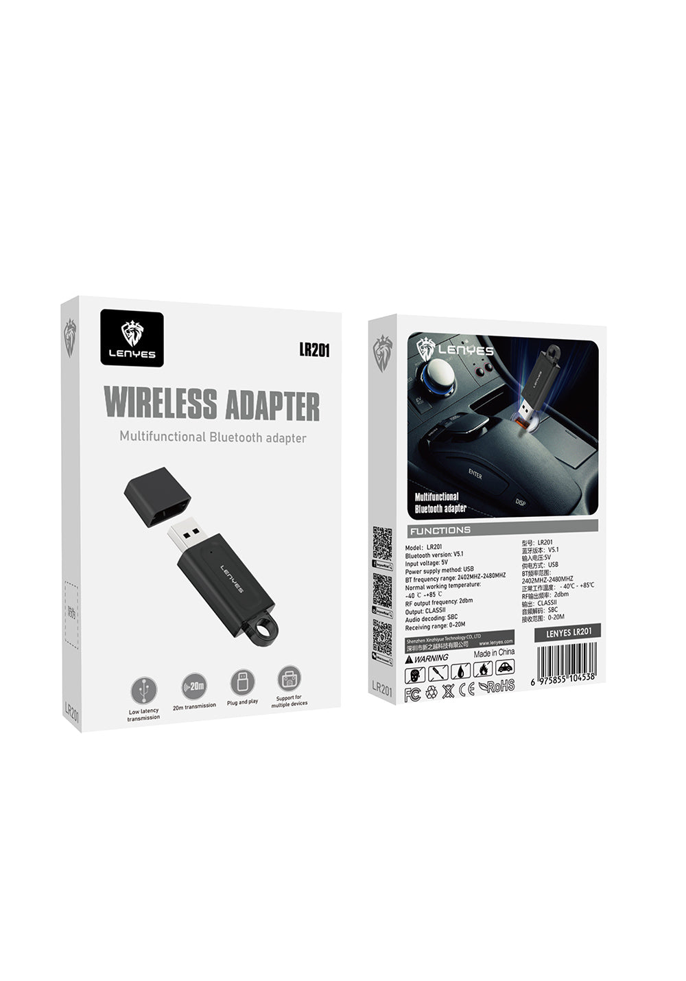 Lenyes LR201 USB Bluetooth 5.1 Wireless Transmitter Adaptör