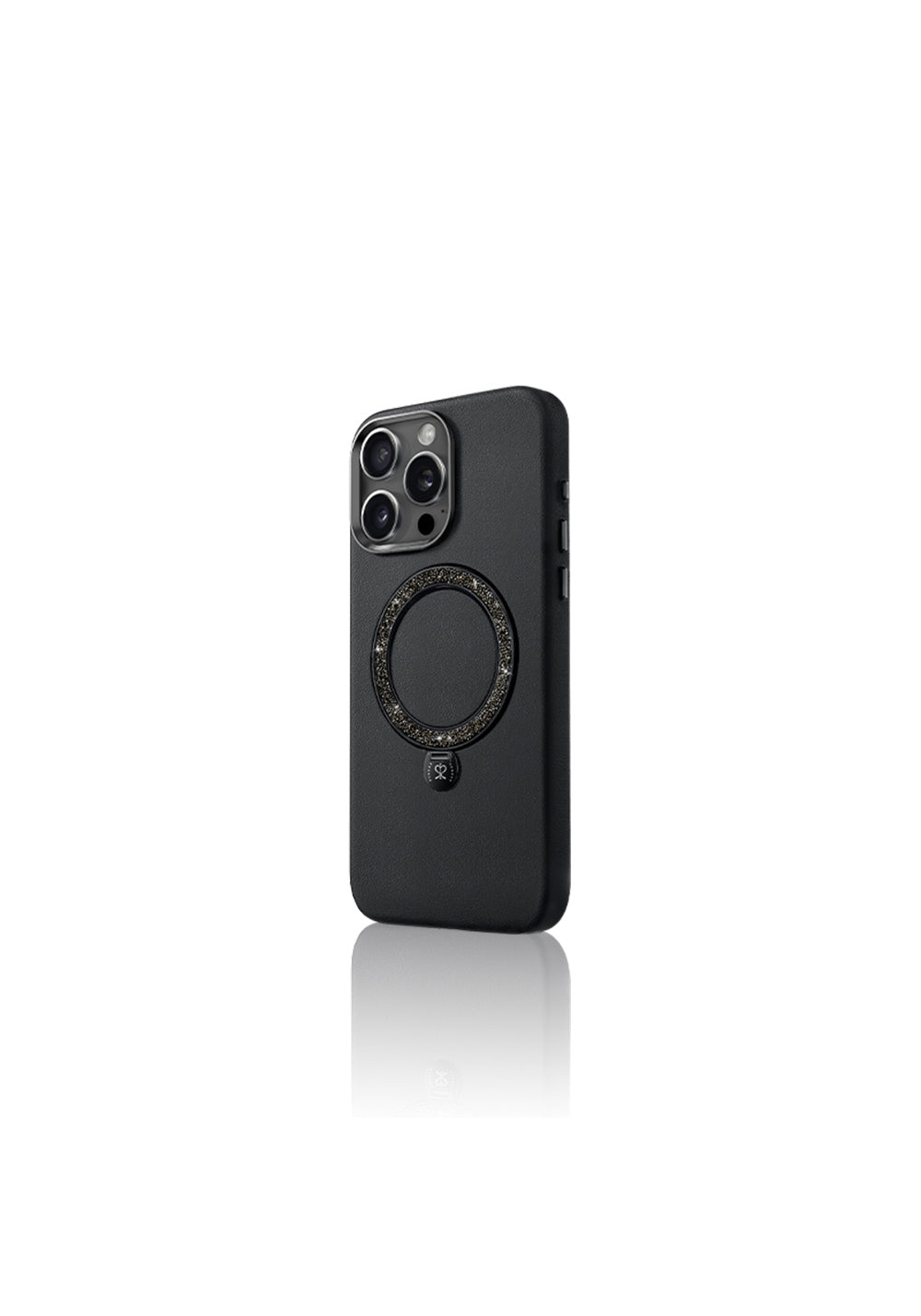Apple iPhone 16 Pro Max Kılıf Manyetik Şarj Uyumlu Standlı Suni Deri Tasarımlı Pynana Dancing Circle Serisi Kapak