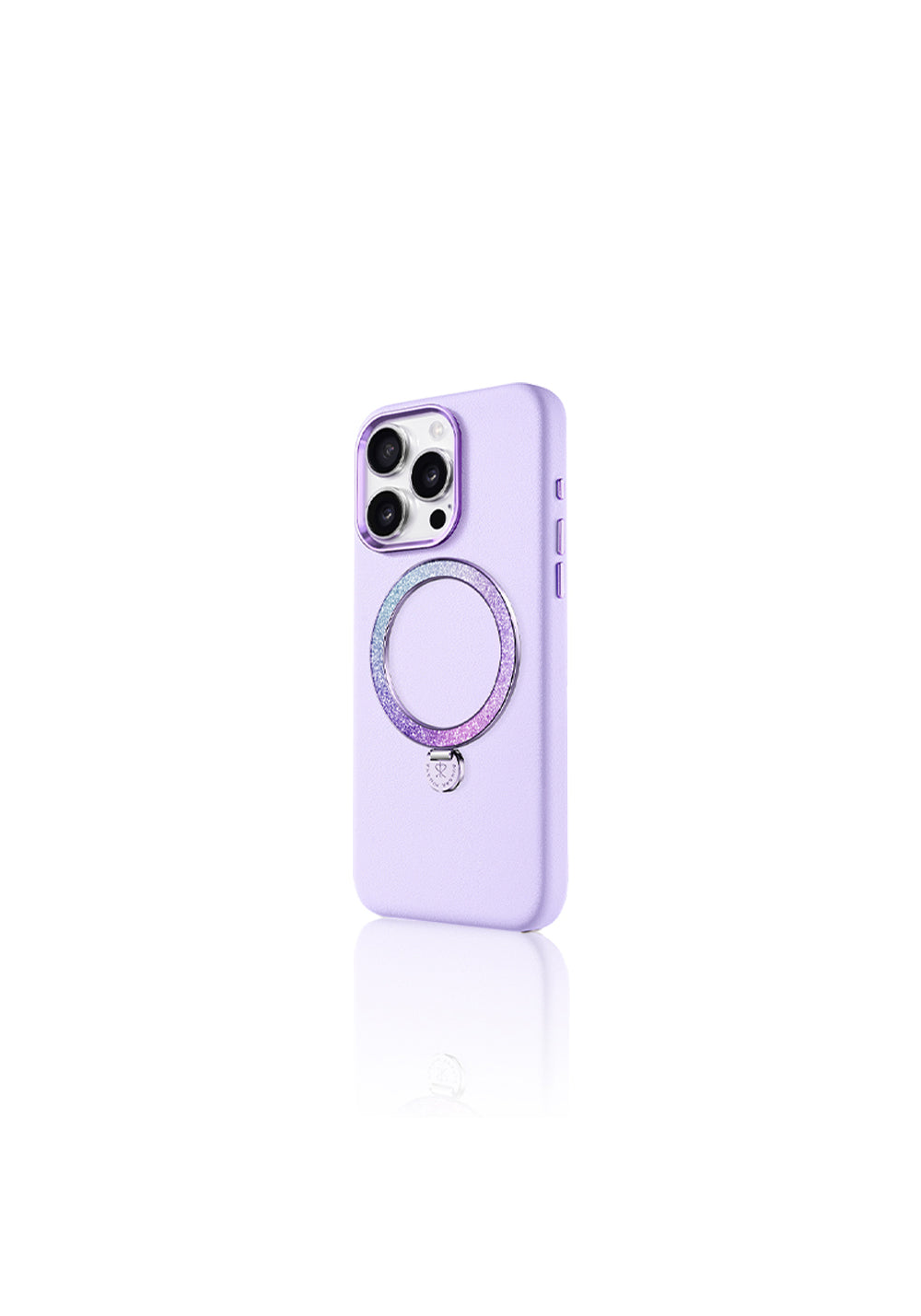 Apple iPhone 16 Pro Max Kılıf Manyetik Şarj Uyumlu Standlı Suni Deri Tasarımlı Pynana Dancing Circle Serisi Kapak