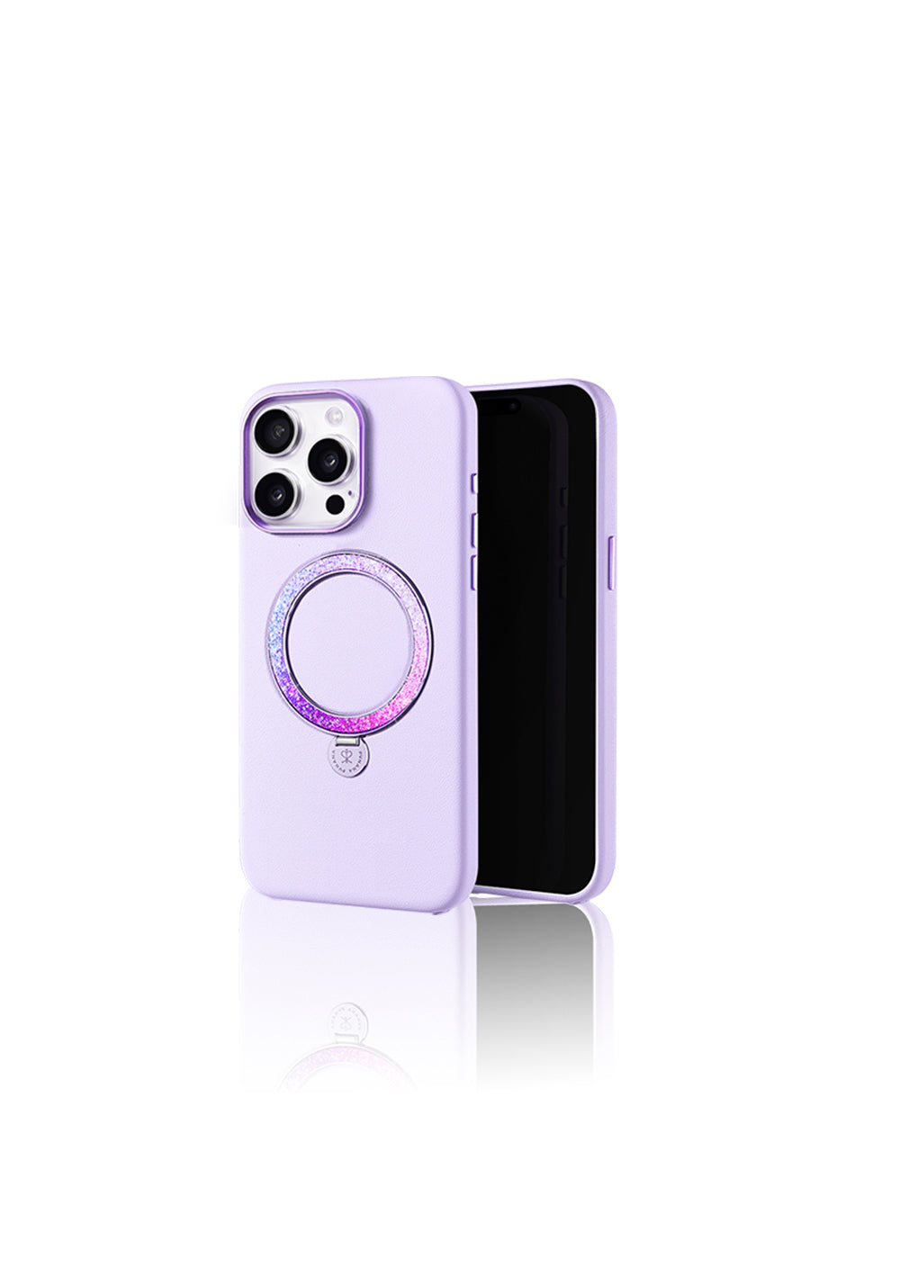 Apple iPhone 16 Pro Max Kılıf Manyetik Şarj Uyumlu Standlı Suni Deri Tasarımlı Pynana Dancing Circle Serisi Kapak