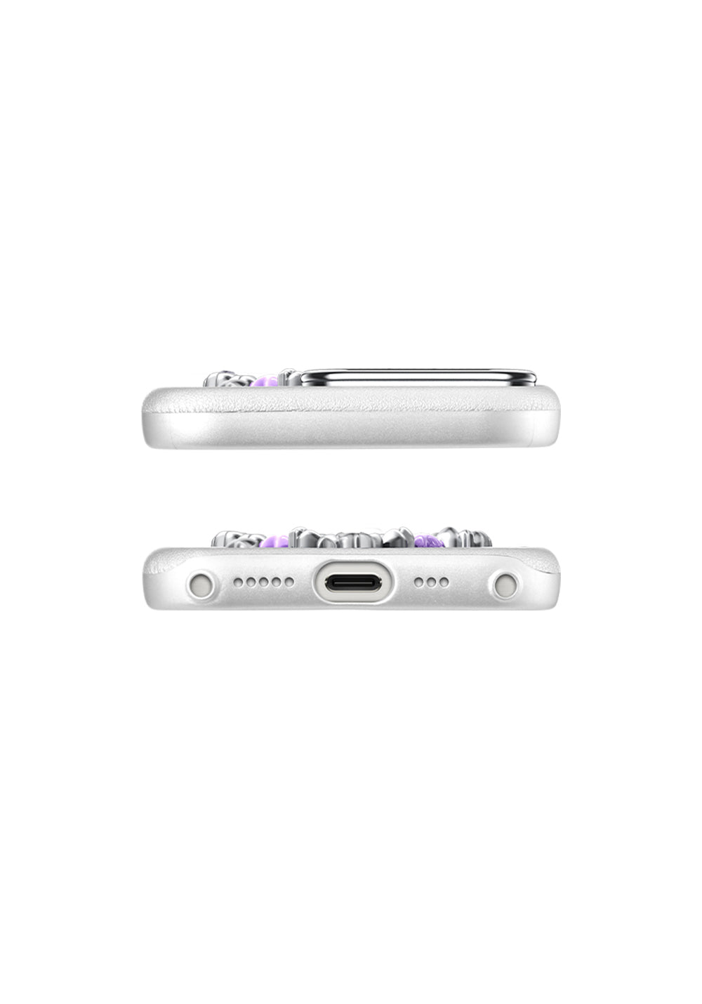 Apple iPhone 16 Pro Max Kılıf Taşlı Kalp Tasarımlı Pynana Mirror Serisi Kapak
