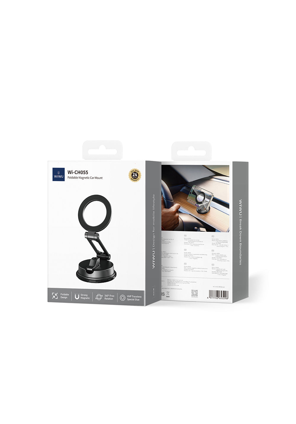 Wiwu Wi-CH055 360 Derece Dönebilen Magnetik Stand Araç Telefon Tutucu