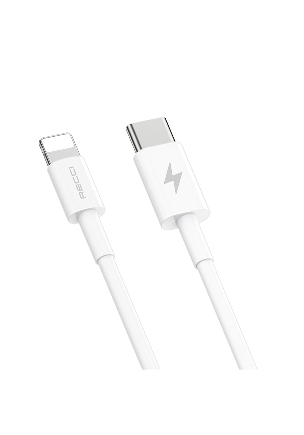 Recci RC65E Hızlı Şarj Başlığı Type-C to Lightning PD 20W Kablolu Şarj Seti