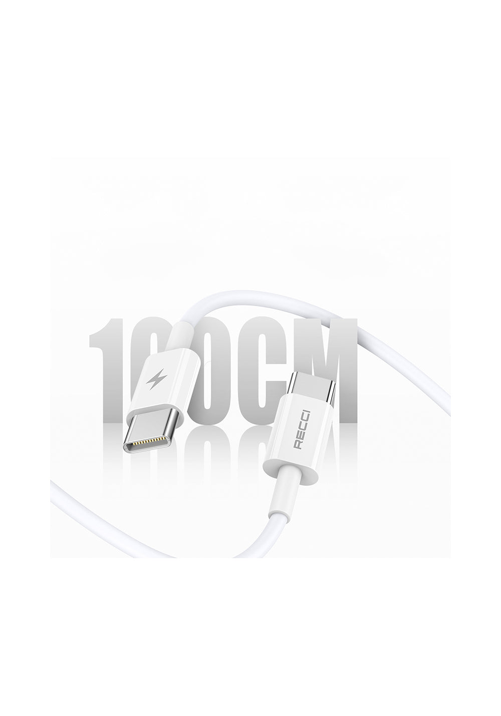 Recci RC77E GaN Teknolojili Hızlı Şarj Başlığı Type-C to Type-C PD 30W Kablolu Şarj Seti