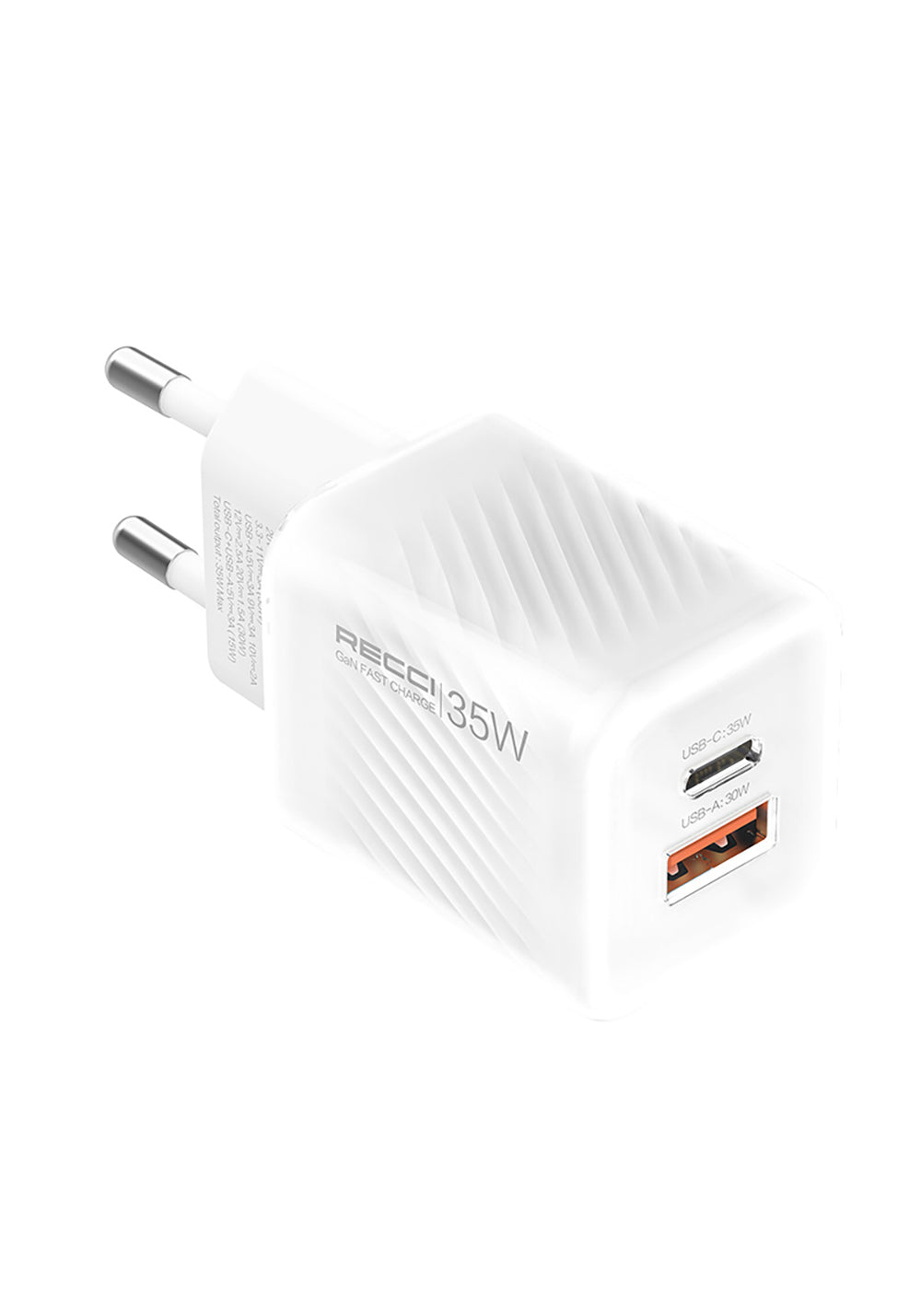 Recci RC83ECC GaN Teknolojili Hızlı Şarj Başlığı USB-A to Type-C PD 35W Kablolu Şarj Seti