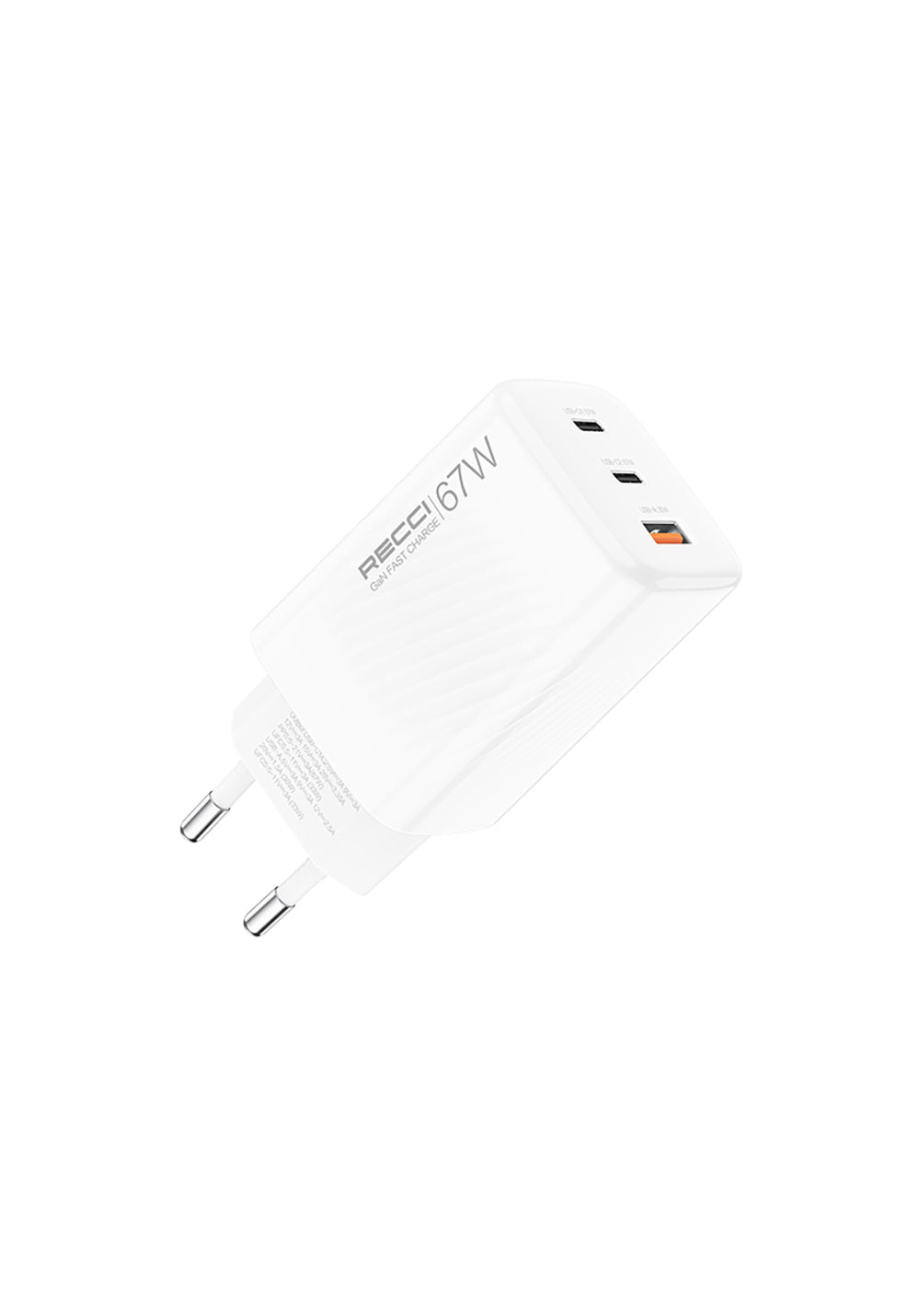Recci RC85E GaN Teknolojili Hızlı Şarj Başlığı USB-A to Type-C PD 67W Kablolu Şarj Seti