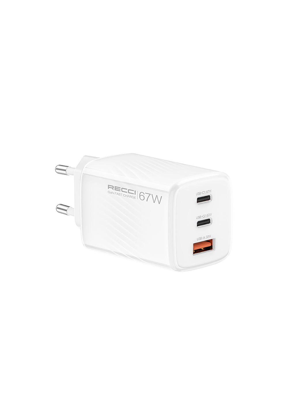 Recci RC85E GaN Teknolojili Hızlı Şarj Başlığı USB-A to Type-C PD 67W Kablolu Şarj Seti