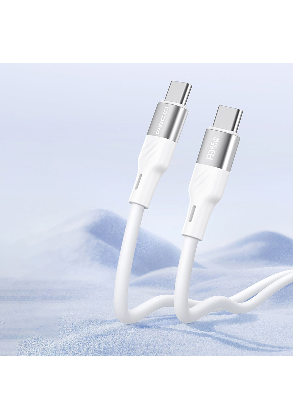 Recci RC85E GaN Teknolojili Hızlı Şarj Başlığı USB-A to Type-C PD 67W Kablolu Şarj Seti