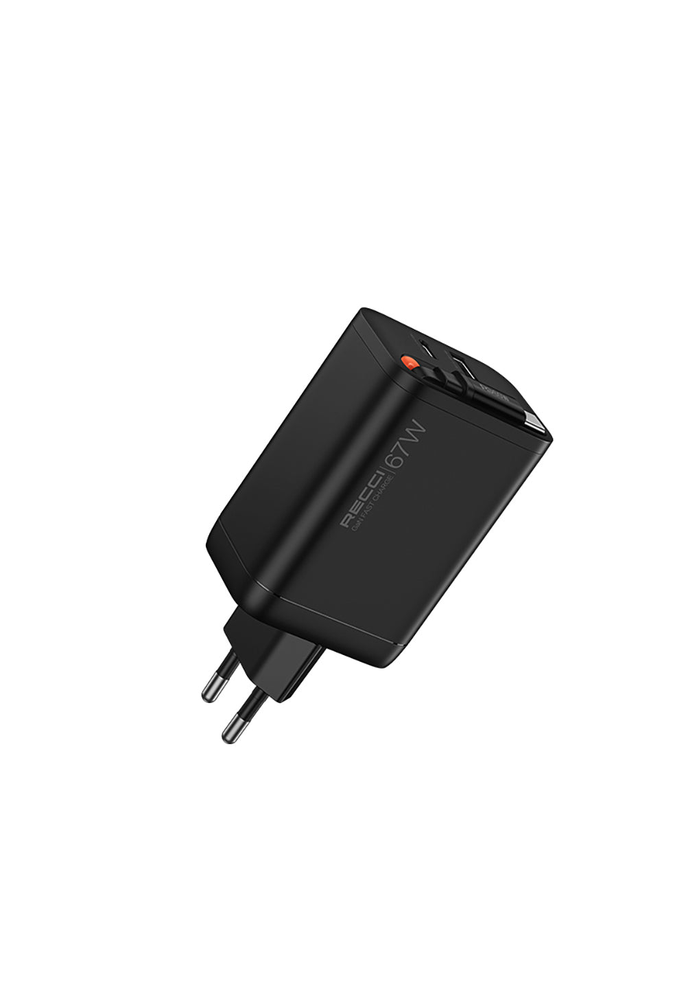 Recci RC103E GaN Teknolojili Hızlı Şarj Başlığı USB-A to Type-C PD 67W Type-C Kablolu Şarj Seti