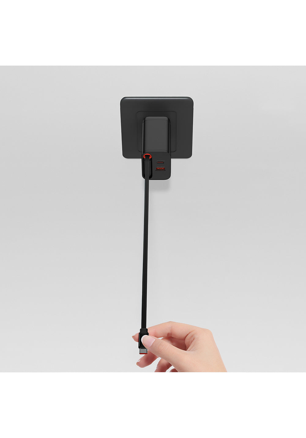 Recci RC103E GaN Teknolojili Hızlı Şarj Başlığı USB-A to Type-C PD 67W Type-C Kablolu Şarj Seti