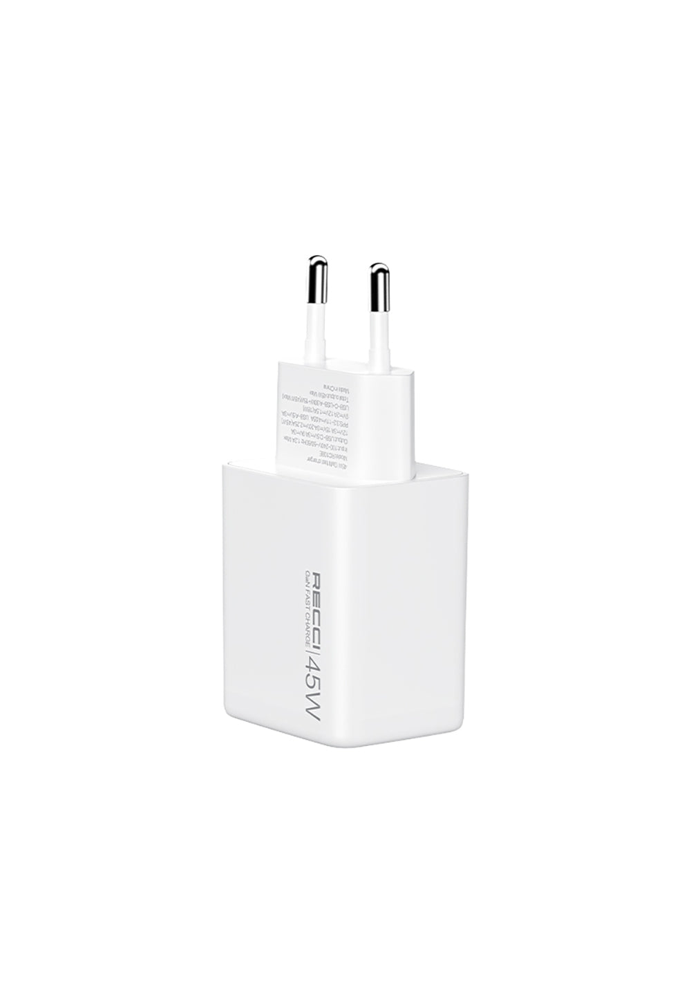 Recci RC108E GaN Teknolojili Hızlı Şarj Başlığı Type-C to Type-C PD 45W Kablolu Şarj Seti