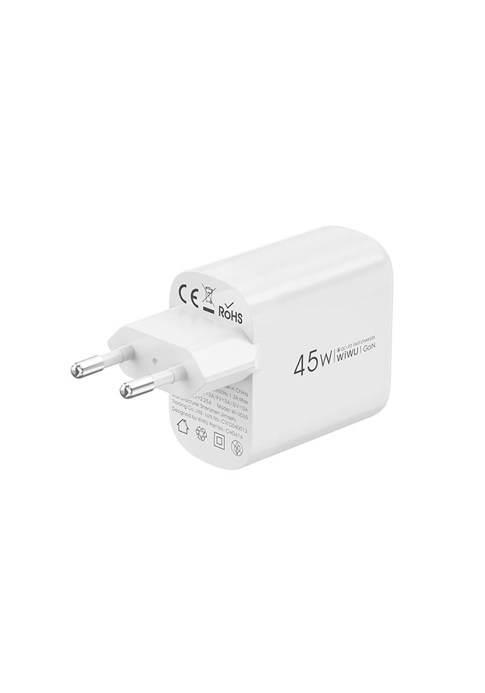 Wiwu Wi-U035 GaN Tech PD Hızlı Şarj Özellikli QC 3.0 Şarj Başlığı 45W