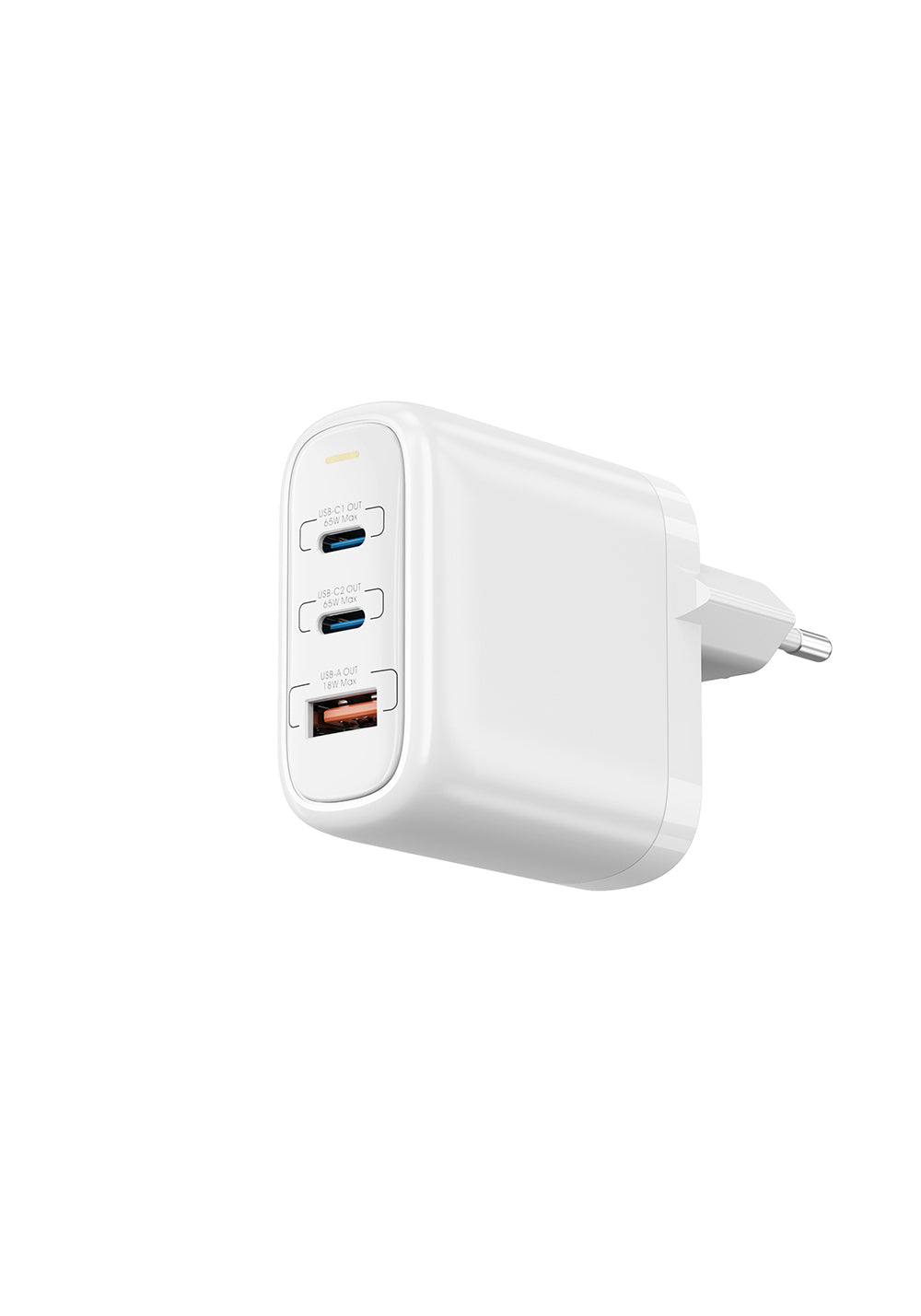 Wiwu Wi-U024 EU Serisi Dual Type-C PD & USB-A GaN Teknolojili Hızlı Şarj Başlığı 65W