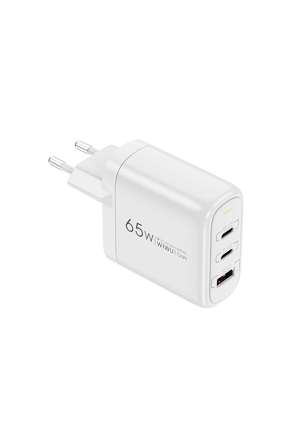 Wiwu Wi-U024 EU Serisi Dual Type-C PD & USB-A GaN Teknolojili Hızlı Şarj Başlığı 65W