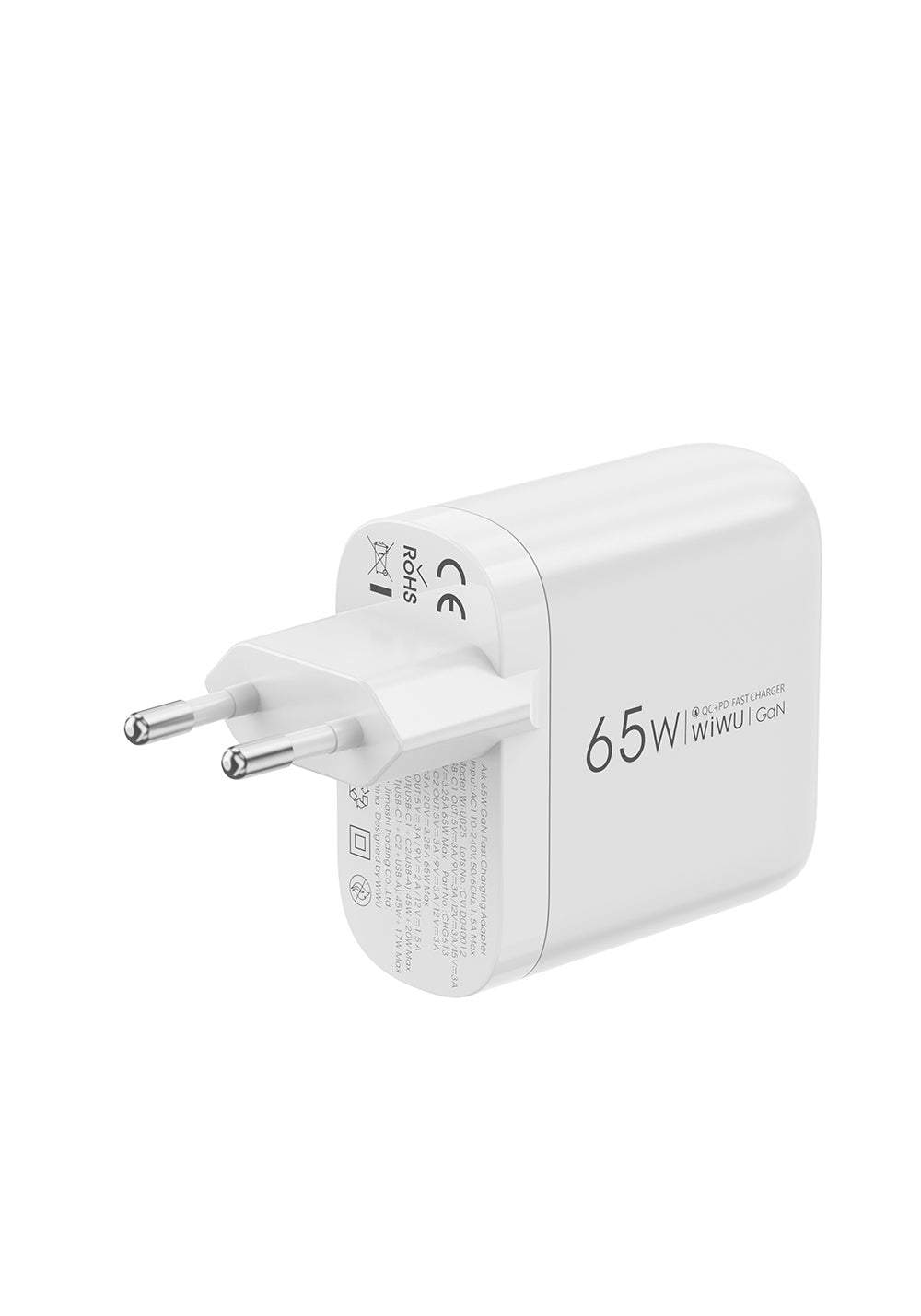 Wiwu Wi-U024 EU Serisi Dual Type-C PD & USB-A GaN Teknolojili Hızlı Şarj Başlığı 65W