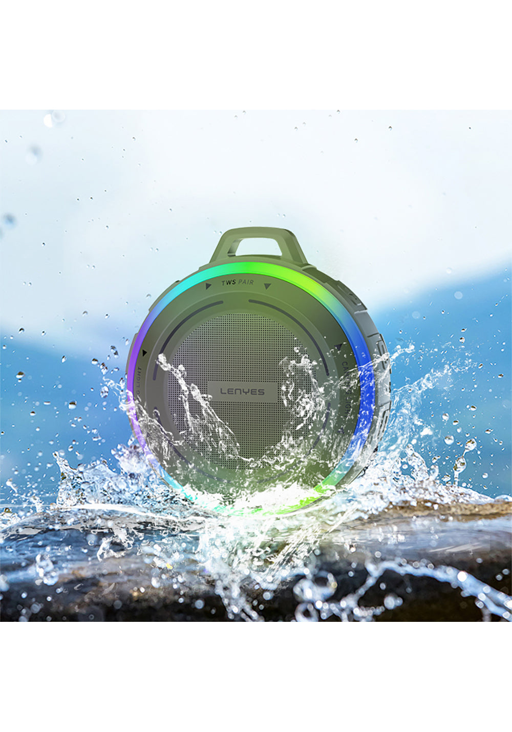 Lenyes S223 RGB Işıklı Askı Aparatlı Mini Bluetooth Speaker Hoparlör v5.3