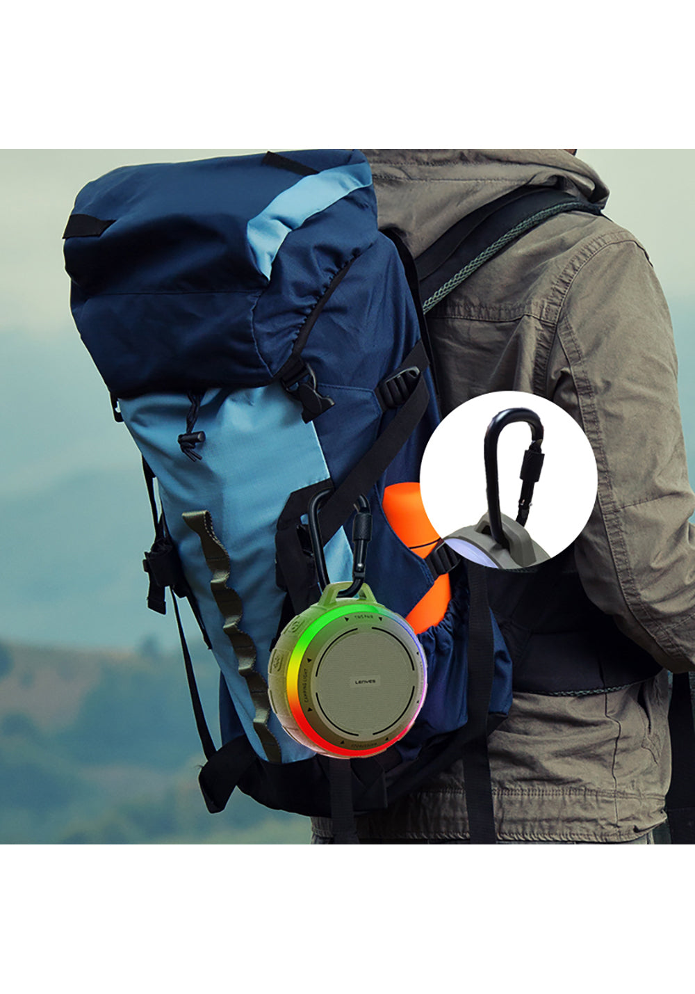 Lenyes S223 RGB Işıklı Askı Aparatlı Mini Bluetooth Speaker Hoparlör v5.3