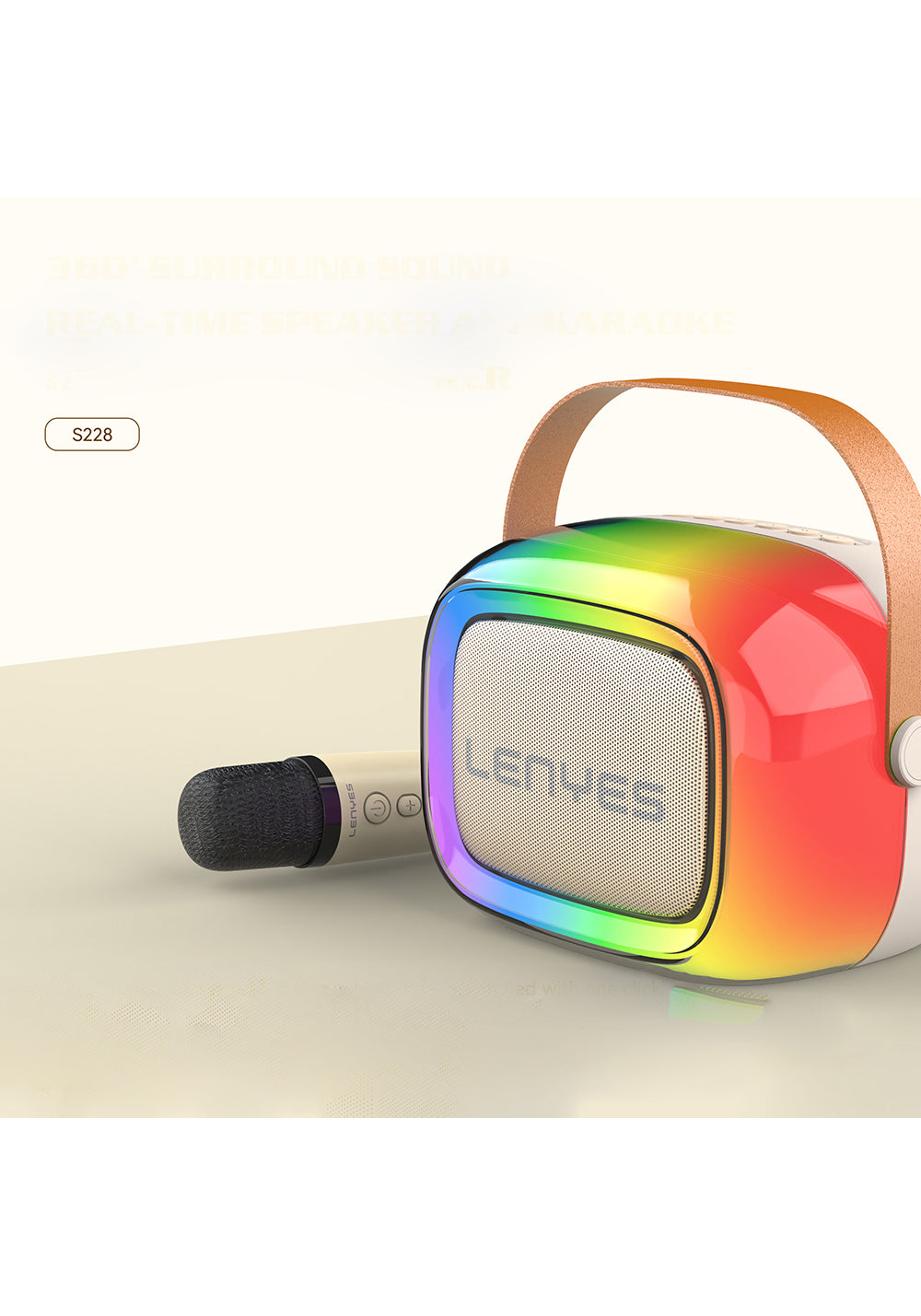 Lenyes S228 RGB Işıklı Askılı Mikrofonlu Bluetooth Speaker Hoparlör v5.3