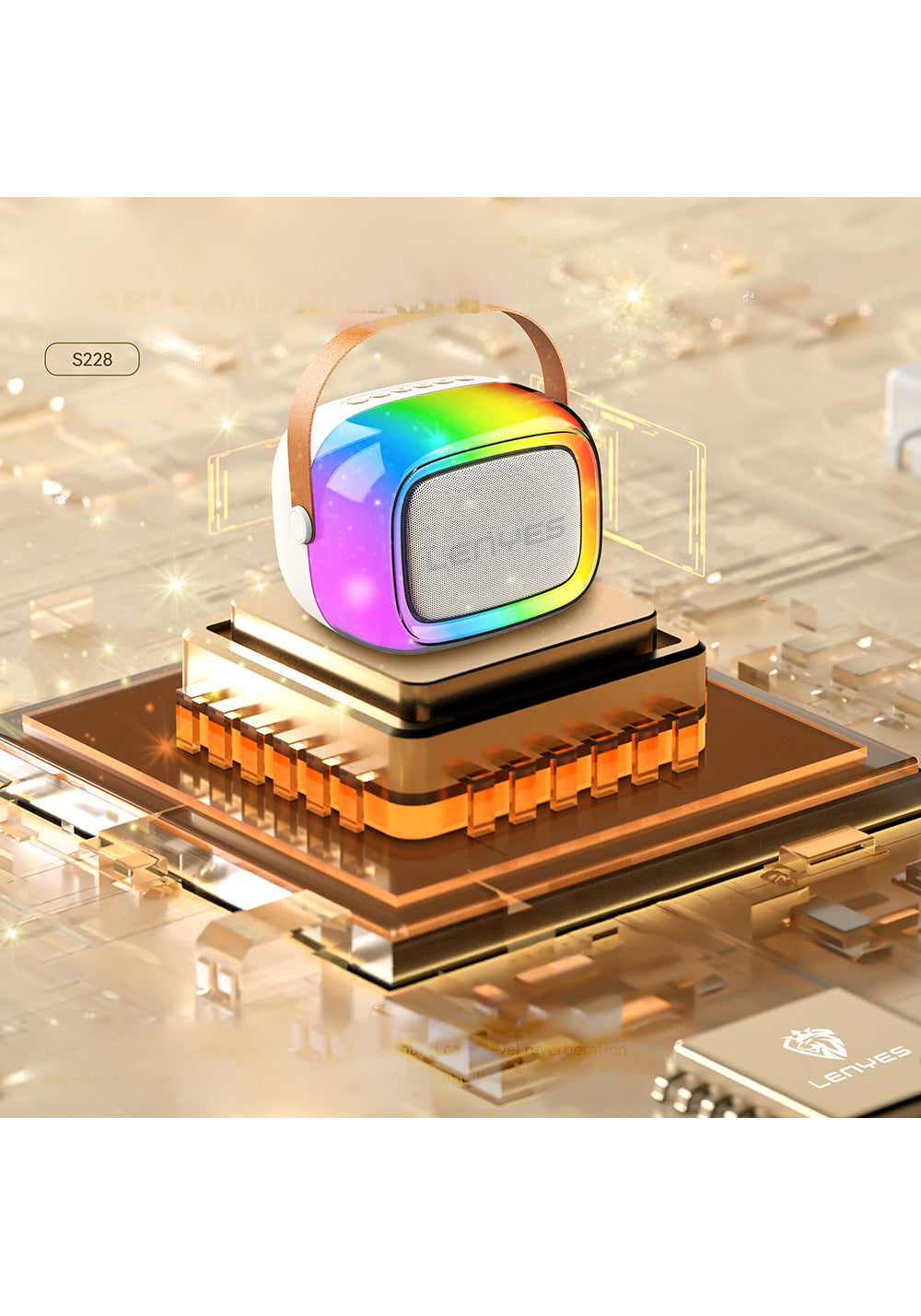 Lenyes S228 RGB Işıklı Askılı Mikrofonlu Bluetooth Speaker Hoparlör v5.3