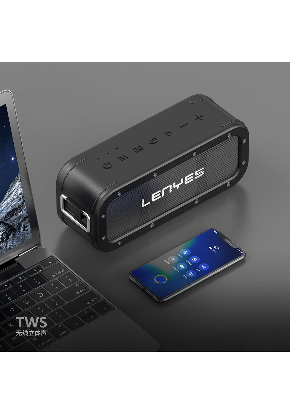 Lenyes S822 Powerbank Özellikli TWS Bluetooth Speaker Hoparlör v5.0