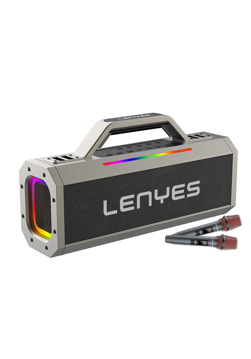Lenyes S833 RGB Led Işıklı Bluetooth Speaker Hoparlör ve Karaoke Bluetooth Mikrofon v5.0