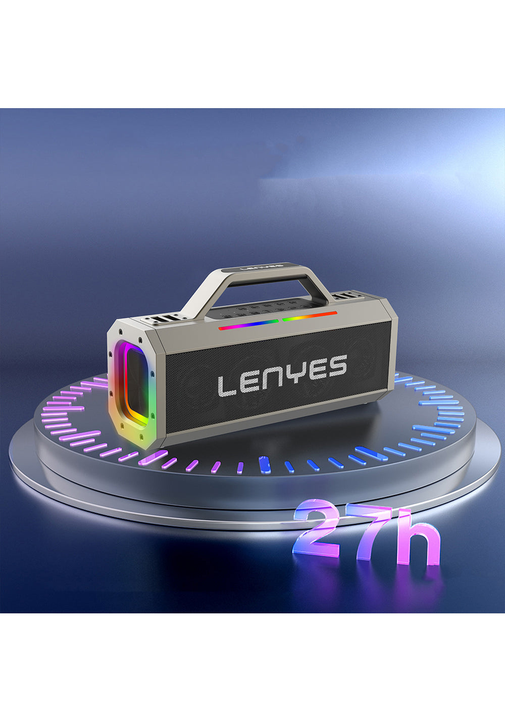 Lenyes S833 RGB Led Işıklı Bluetooth Speaker Hoparlör ve Karaoke Bluetooth Mikrofon v5.0