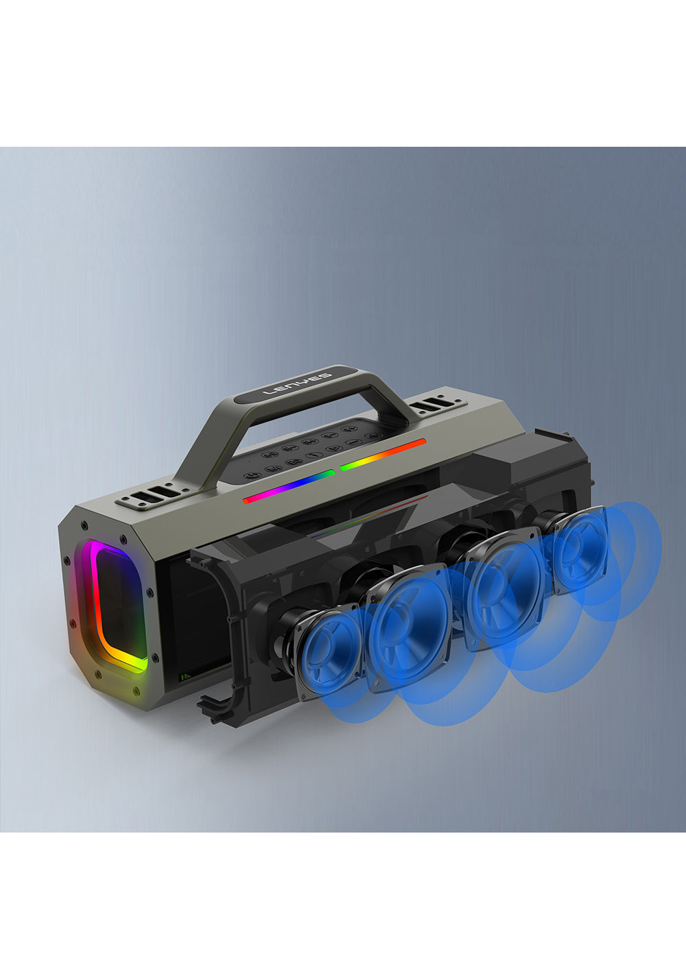 Lenyes S833 RGB Led Işıklı Bluetooth Speaker Hoparlör ve Karaoke Bluetooth Mikrofon v5.0