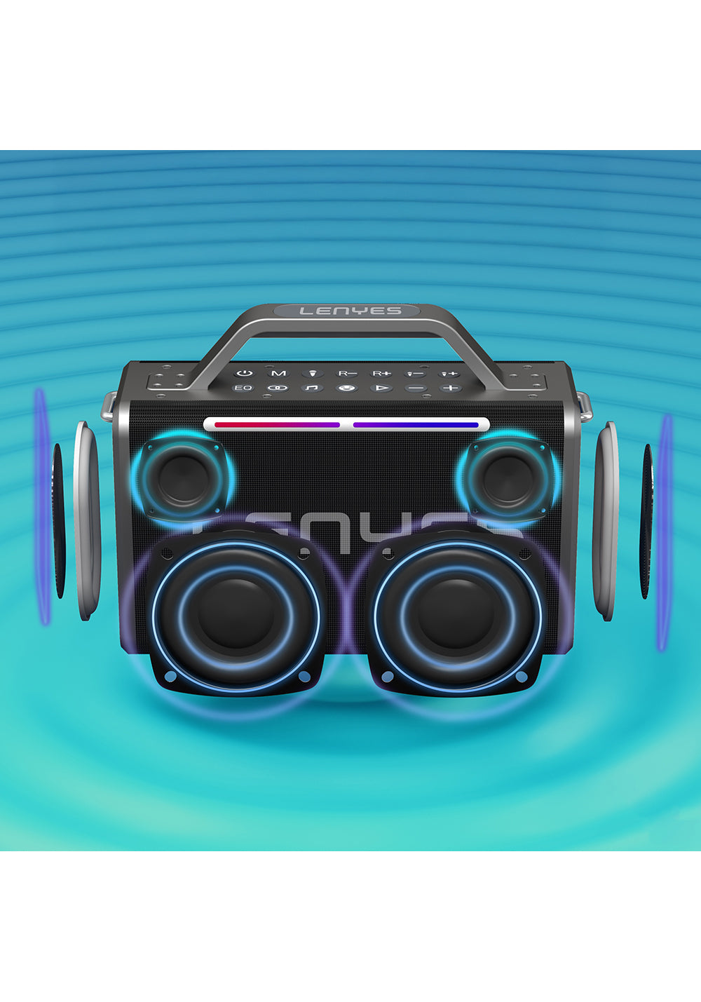 Lenyes S835 RGB Led Işıklı Bluetooth Speaker Hoparlör v5.0
