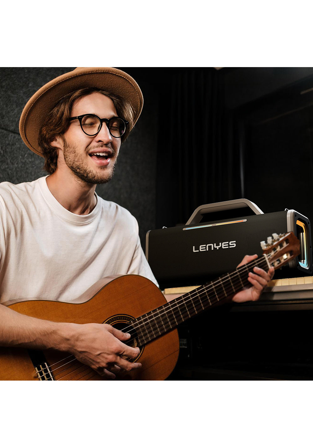 Lenyes S838 RGB Işıklı Taşınabilir Çift Mikrofonlu TWS Bluetooth Speaker Hoparlör v5.0